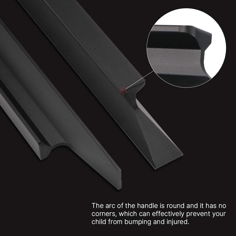 10 Pack Black Modern Cabinet Handles - Homdiy LS7024BK Solid Dresser Drawer Pulls 96mm Cabinet Hardware for Kitchen, Bathroom & Office Furniture Upgrade