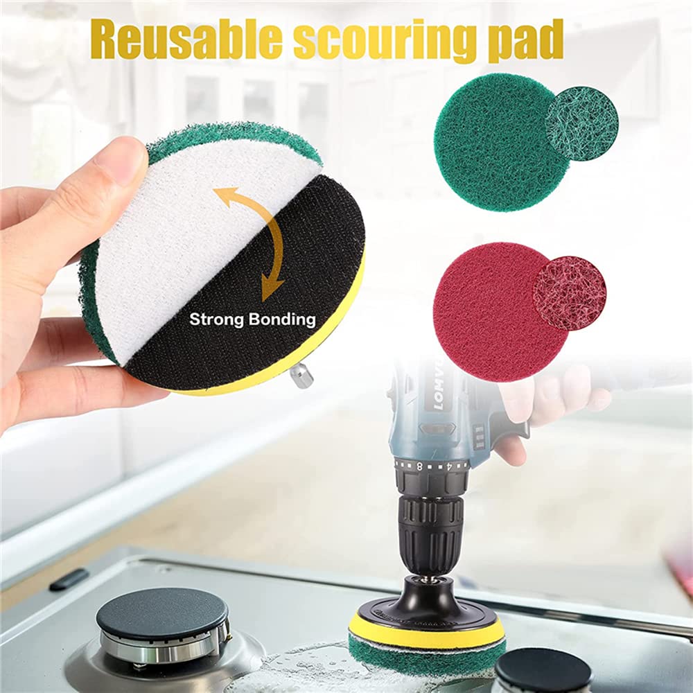 Power Drill Brush Kit - Car Detailing & Polishing Pads for Interior, Boat, Bathroom Cleaning