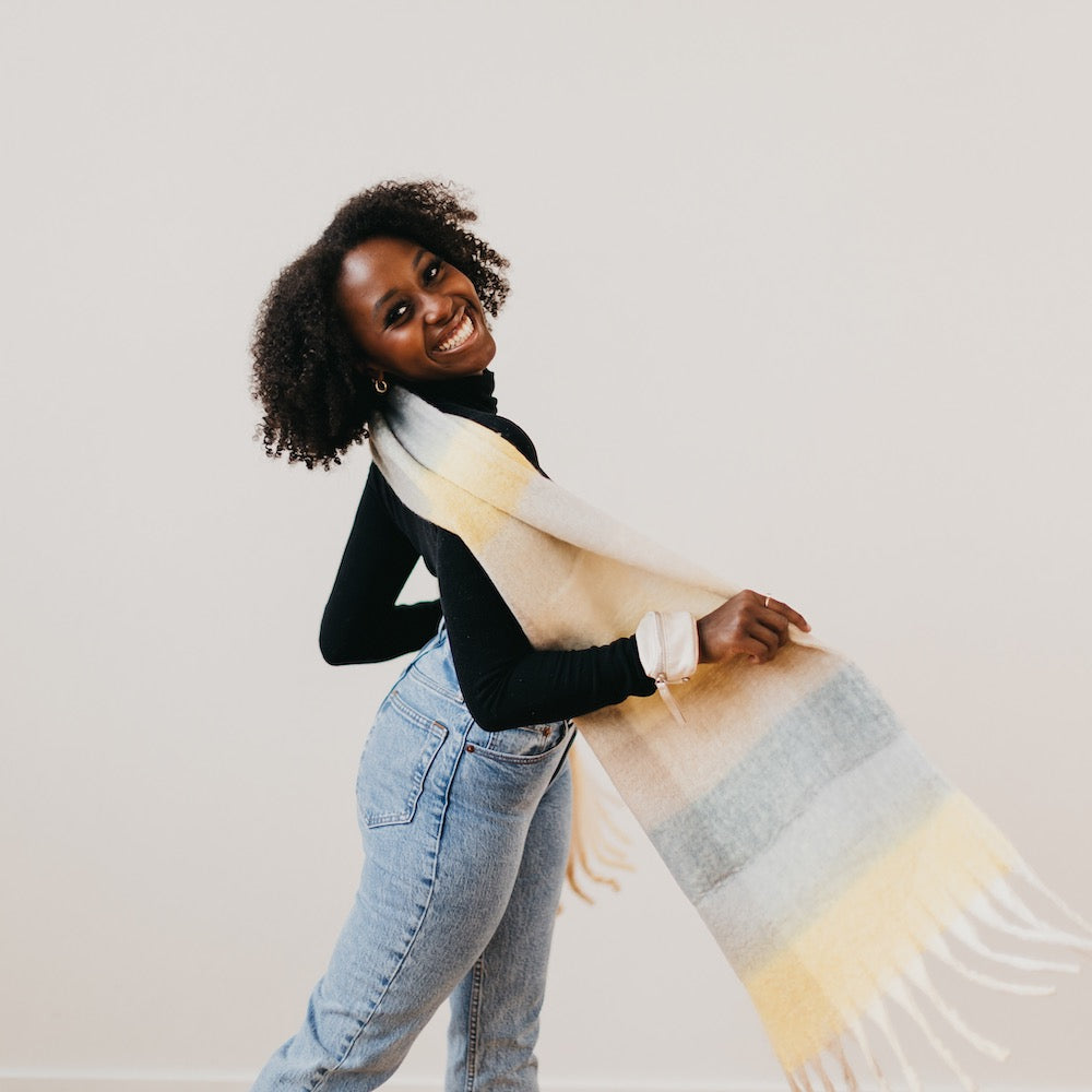 Stylish Estelle Checkered Scarf - Soft Plaid Fashion Scarf for Women - Perfect for Fall, Winter & Holiday Outfits