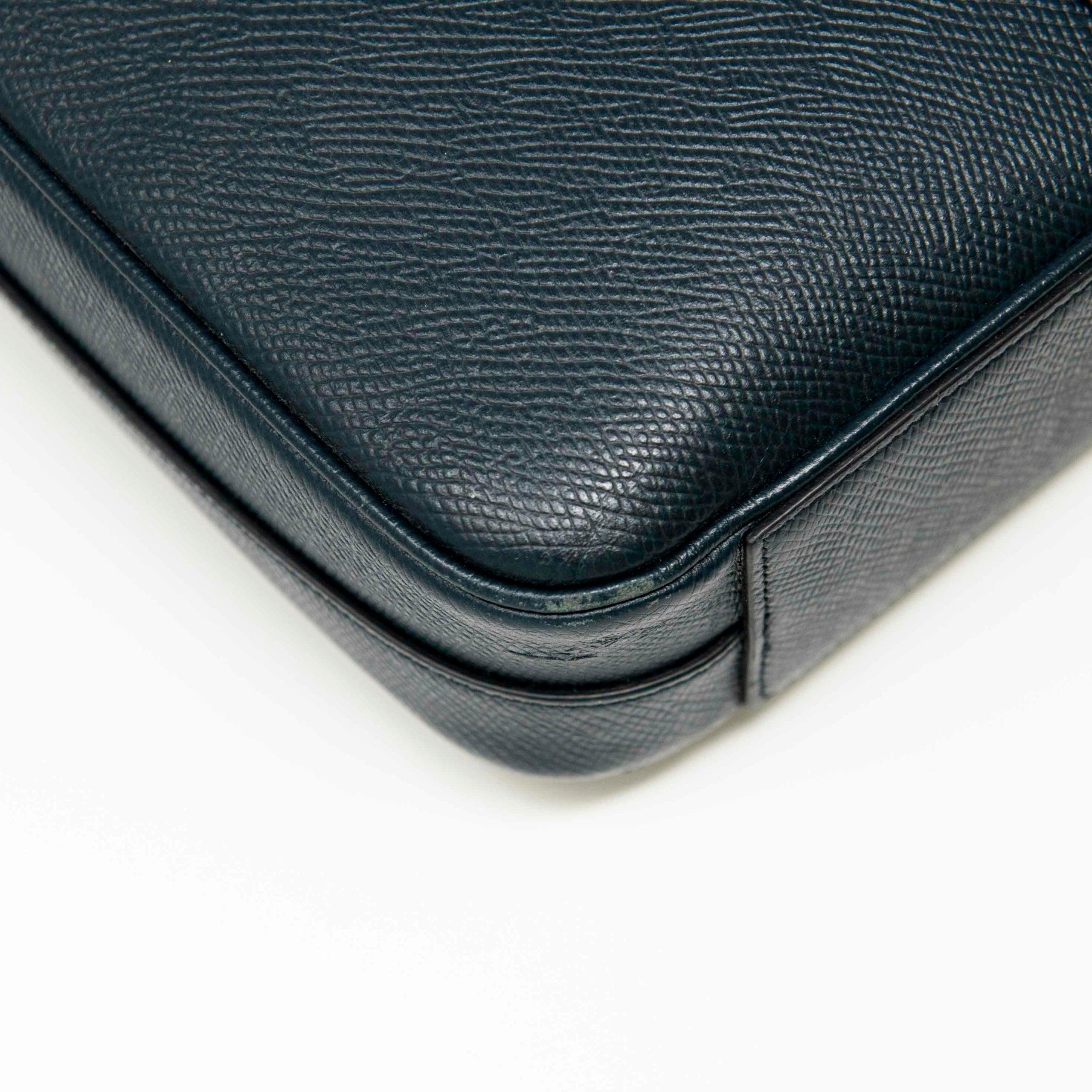 Luxury Celine Navy Grained Calfskin Leather Briefcase for Men - Professional Business Work Bag for Office, Travel & Executive Meetings