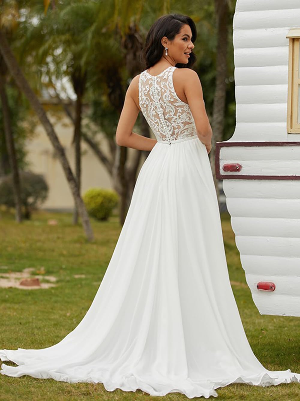 Elegant Off-The-Shoulder A-Line Satin Wedding Dress for Women - Simple Bridal Gown with Long Train (RSWD001) | Perfect for Church Ceremonies, Beach Weddings & Formal Receptions