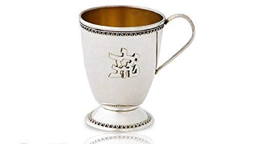 925 Sterling Silver Kiddush Cup - Elegant Filigree Pattern, Handmade Judaica Gift for Baby Boy, Newborn, or Christening - Perfect for Jewish Ceremonies & Special Occasions