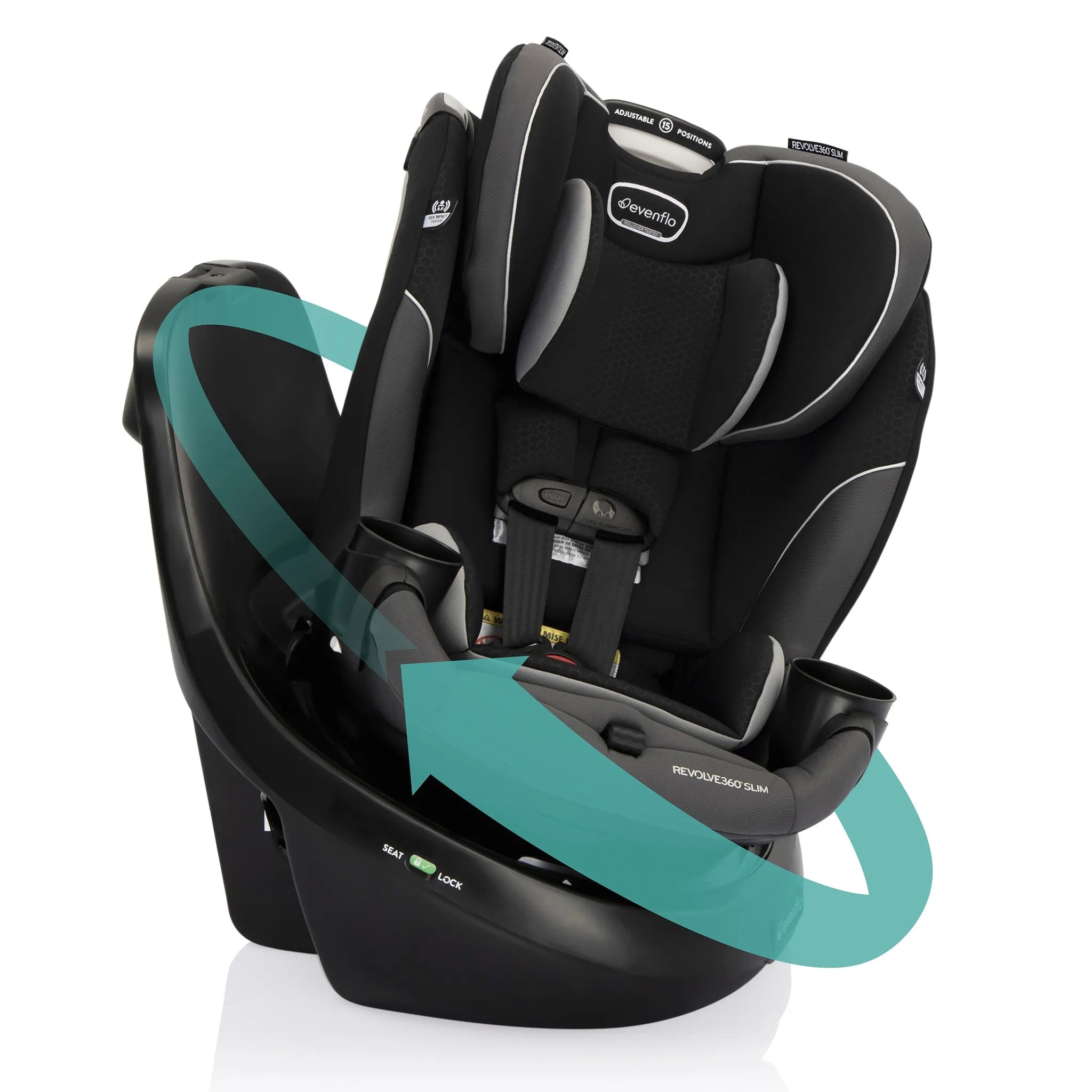 Revolve 360 Slim 2-in-1 Rotating Convertible Car Seat for Infants & Toddlers - Easy Installation & 360° Rotation for Safe Entry/Exit - Perfect for Compact Cars & Daily Commutes