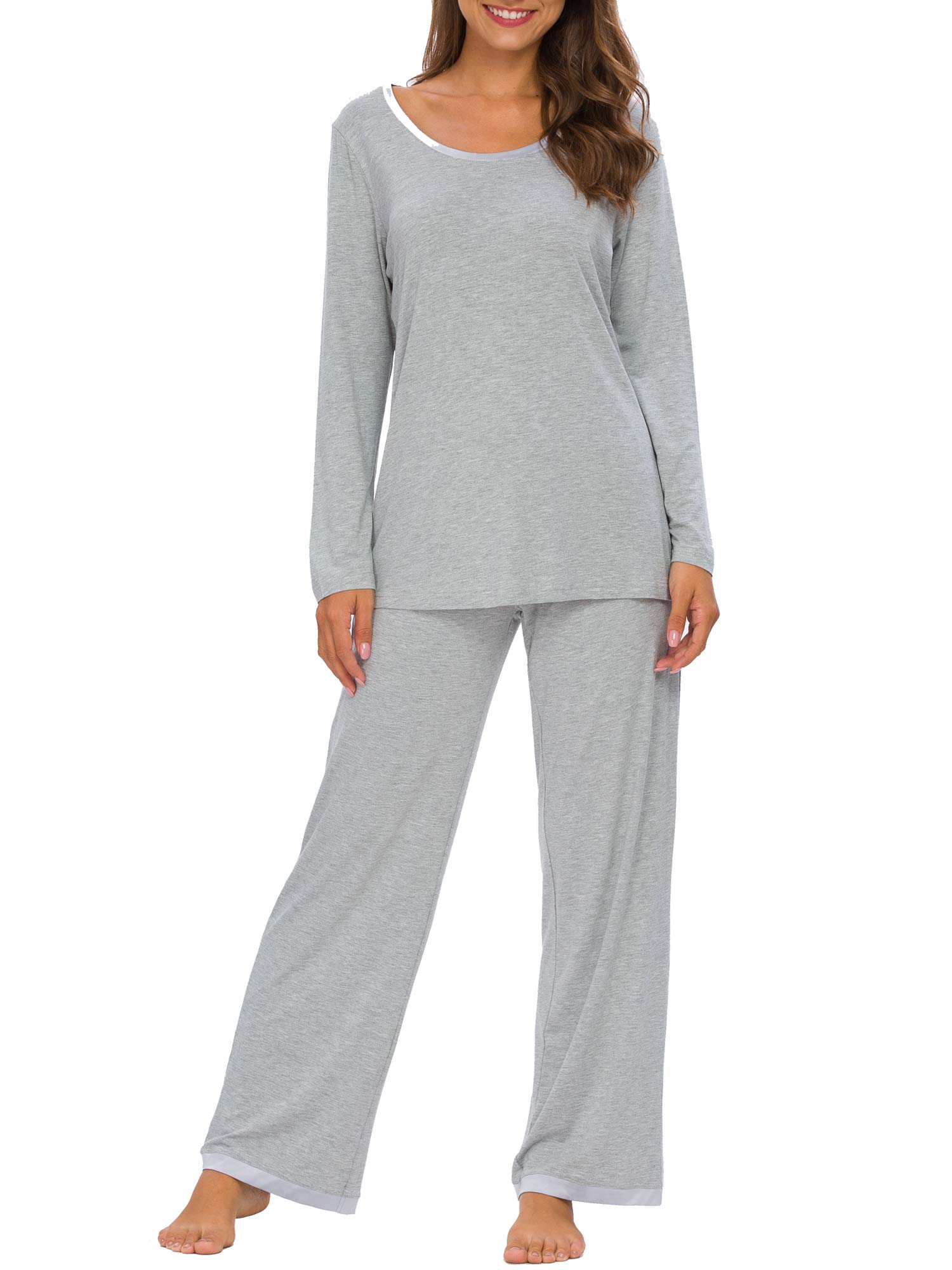 BAPOOWAY Women's Long Sleeve Pajama Set - Soft Sleepwear for Home & Lounge