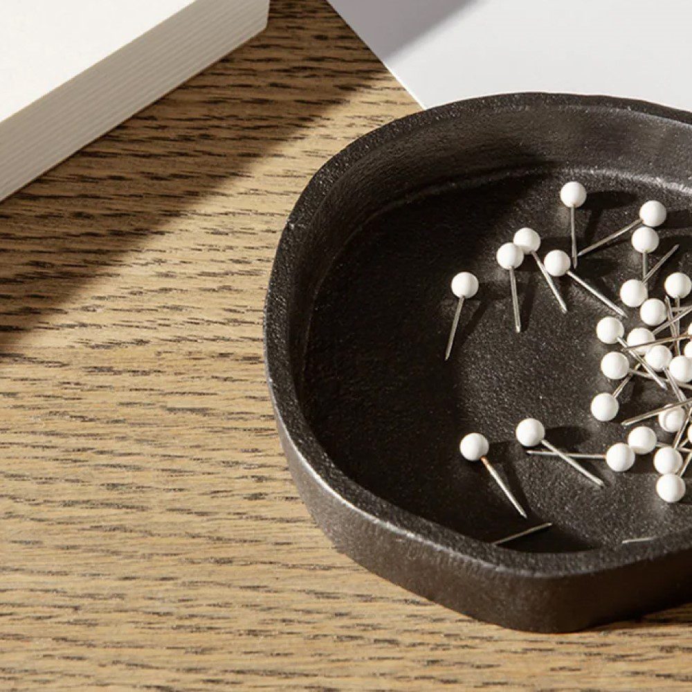 FERM LIVING Yama Round Tray - Blackened Aluminum Serving Tray for Coffee Table, Dining & Home Decor | Perfect for Entertaining, Display & Organization