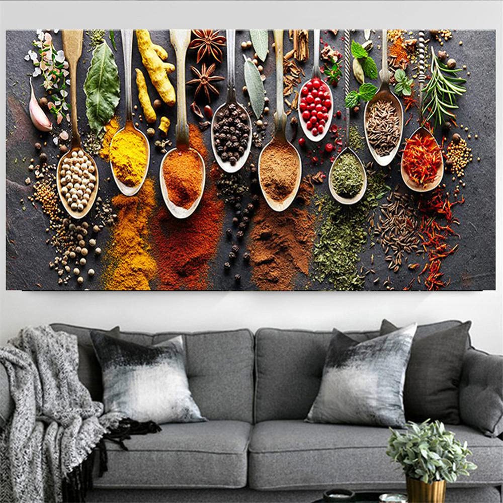 5D Diamond Painting Kit for Adults & Kids - DIY Large Cross Stitch Embroidery Art (90x180cm/36x71in) - Perfect for Home Wall Decor, Kitchen Spice Theme, Creative Gift Idea for Beginners & Craft Lovers