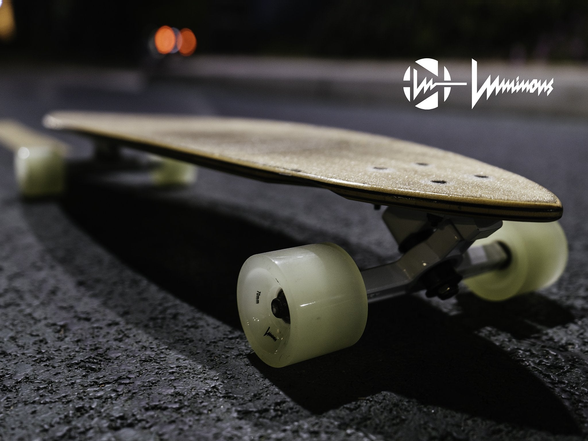 Luminous Longboard LED Wheels 70mm (Pack of 4) - Glow in The Dark Skateboard Wheels for Night Riding & Safety