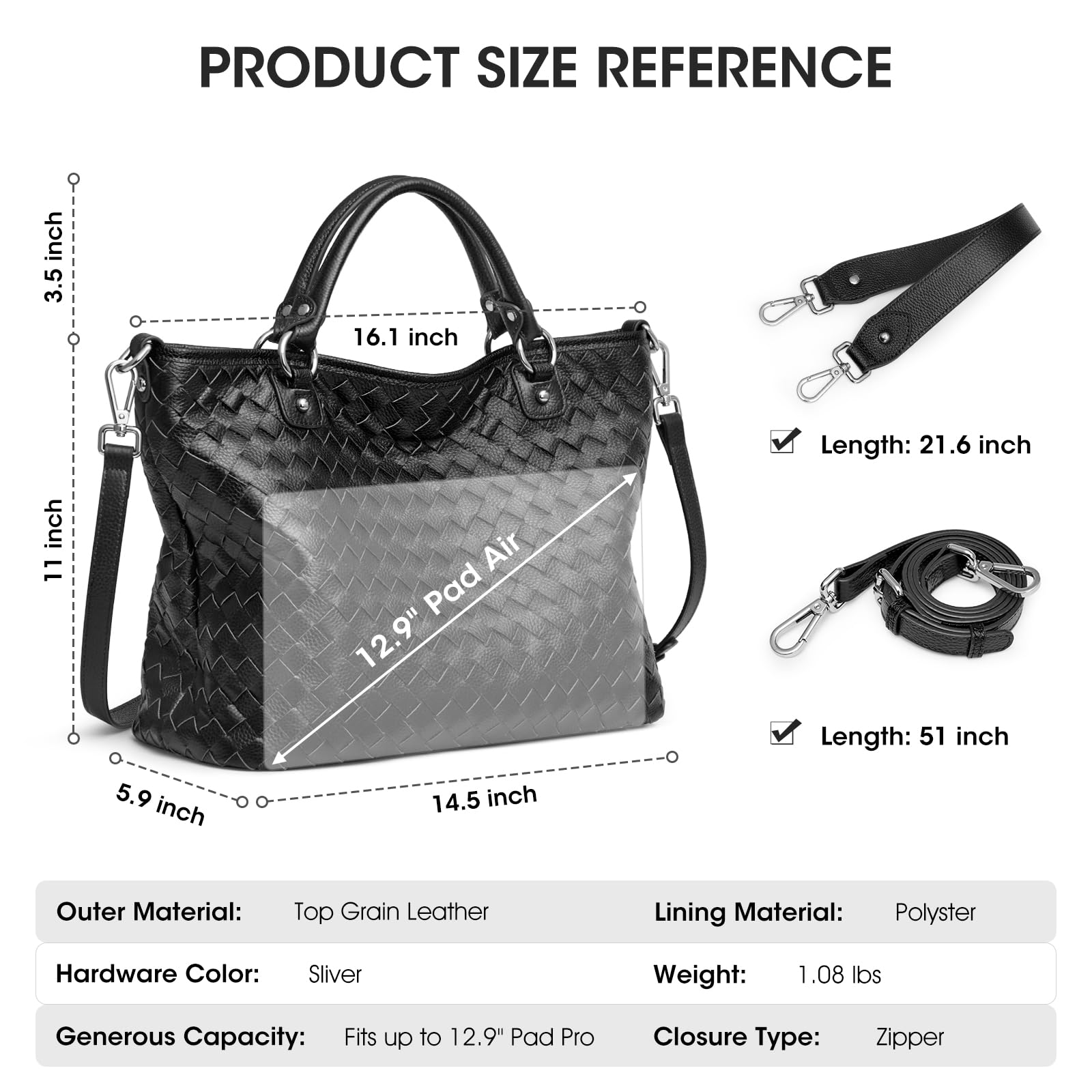 Stylish Kattee Woven Leather Tote Bag for Women - Large Retro Handmade Shoulder Purse | Perfect for Work, Travel & Shopping