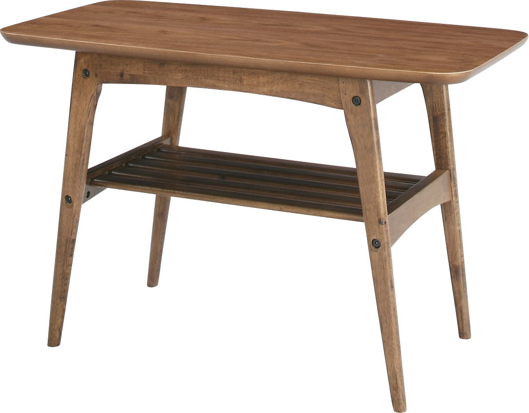 AZUMAYA TAC-227WAL Modern Walnut Coffee Table - 36 Inch Round Wooden Living Room Table with Storage Shelf - Perfect for Small Spaces, Apartments & Cozy Home Decor