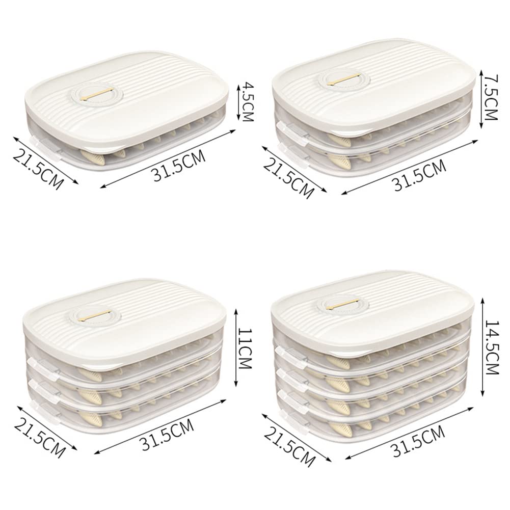 VALINK Food Grade Dumpling Storage Container - BPA Free Transparent Plastic Food Storage Box with Lid, Stackable Kitchen Organizer for Refrigerator & Freezer | Perfect for Meal Prep, Leftovers, Snacks & Party Platters