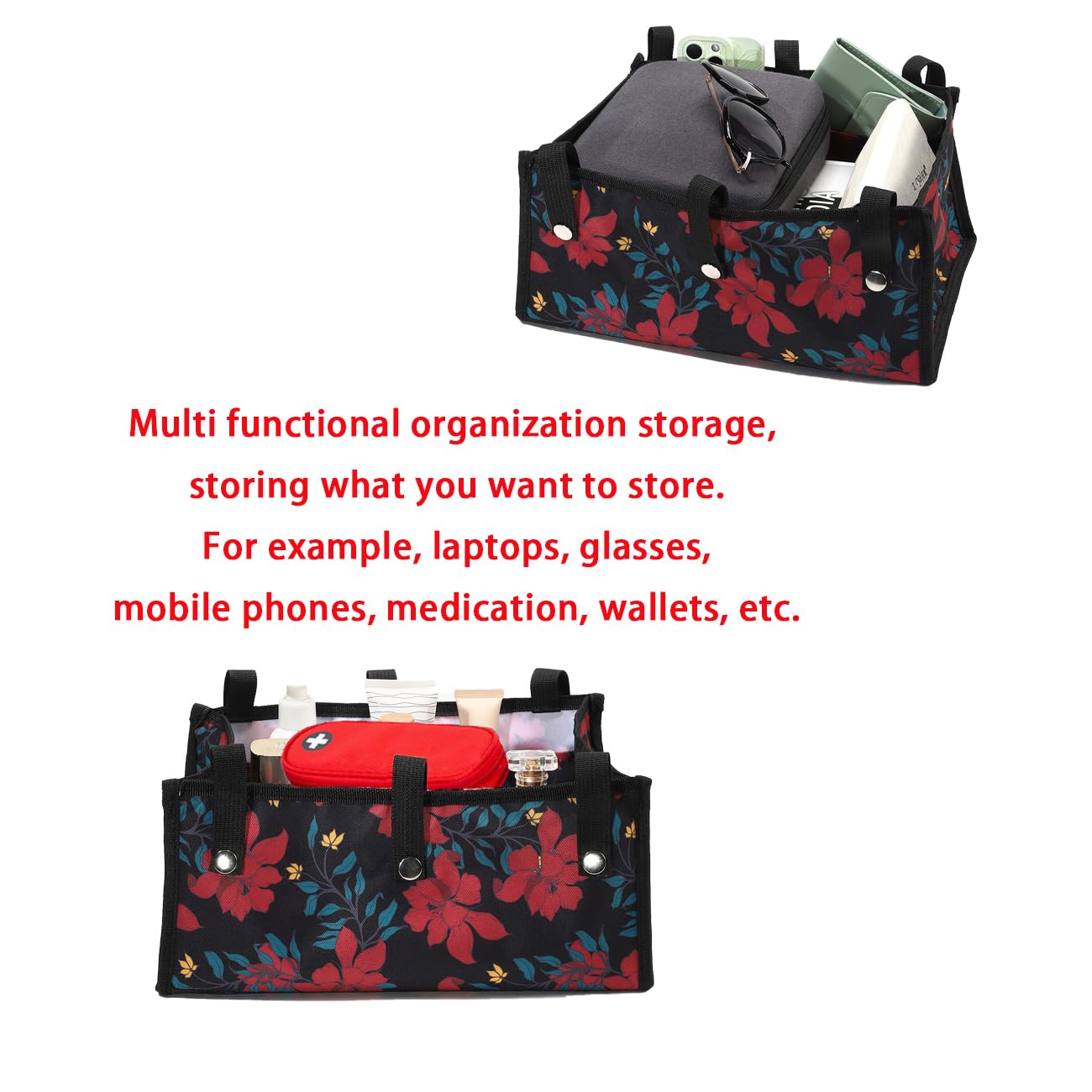 Foldable Walker Underseat Storage Bag - Large Replacement Medical Basket for Seniors | Rollator Accessories with Zipper Closure | Perfect for Daily Use, Shopping & Travel