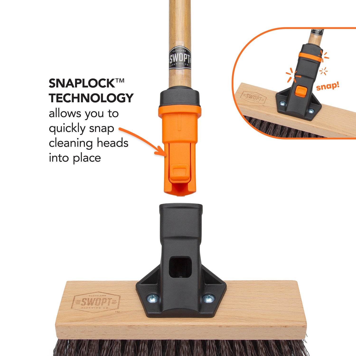 10-Inch Rough Surface Deck Brush Head with 60-Inch Wood Handle Combo - Heavy Duty Outdoor Cleaning for Decks, Patios, and Concrete Surfaces