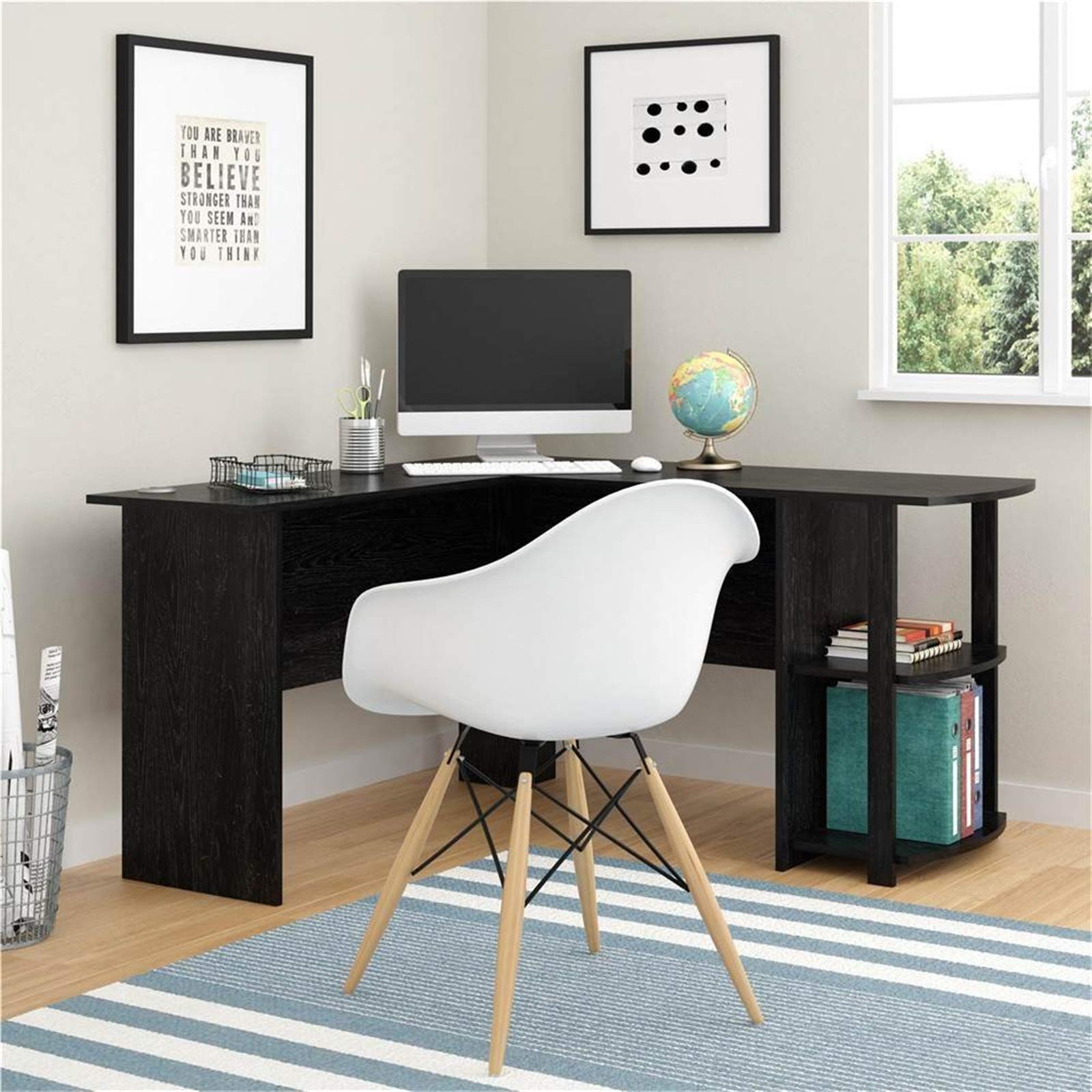 Modern L-Shaped Wooden Corner Desk for Home Office & Gaming - Ergonomic Computer Workstation with Storage, Perfect for Small Spaces & Study Rooms