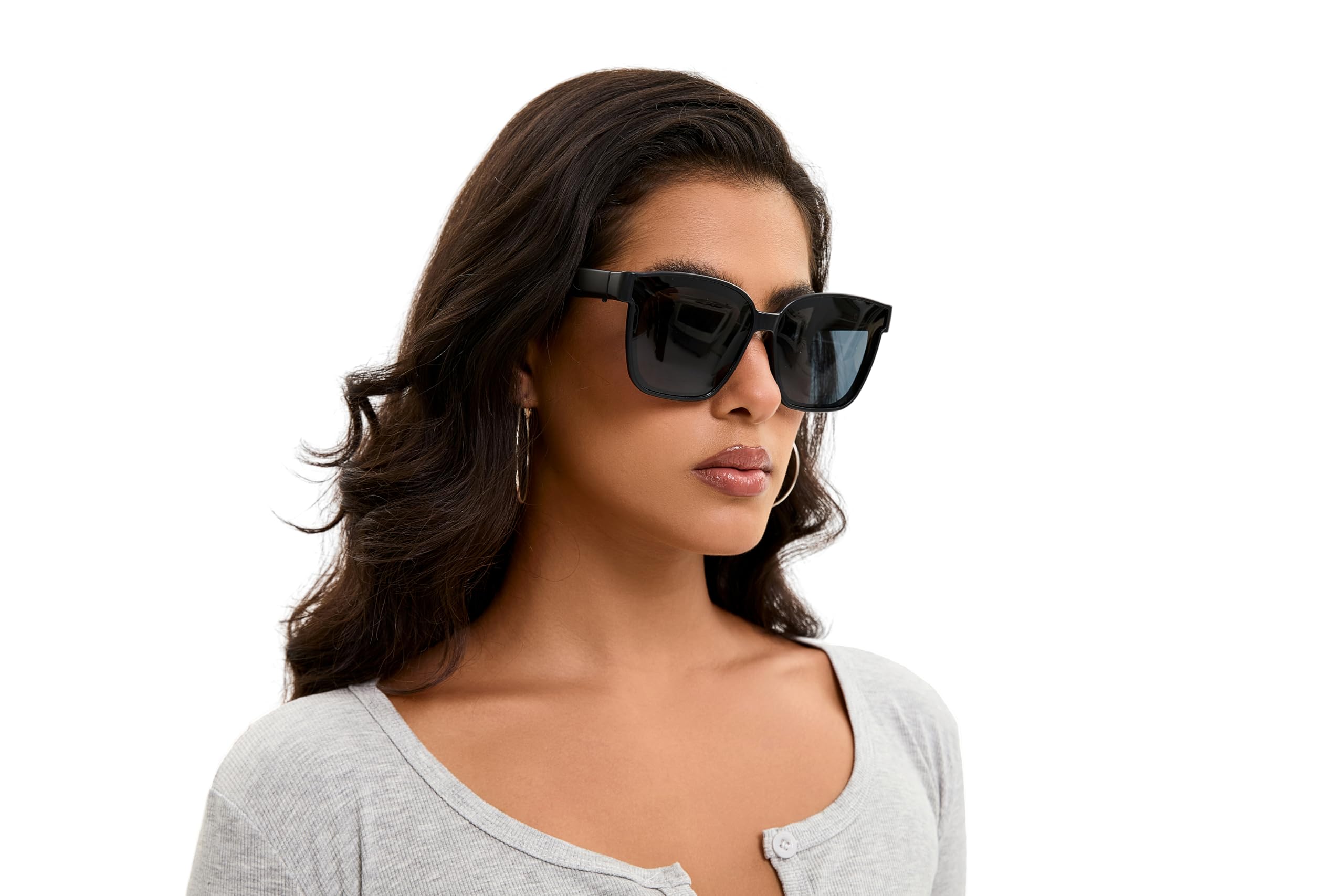 Smart Glasses with Wireless Bluetooth, Built-in Mic & Speakers, Voice Assistant, UV Protection Sunglasses - Perfect for Driving, Running & Outdoor Activities