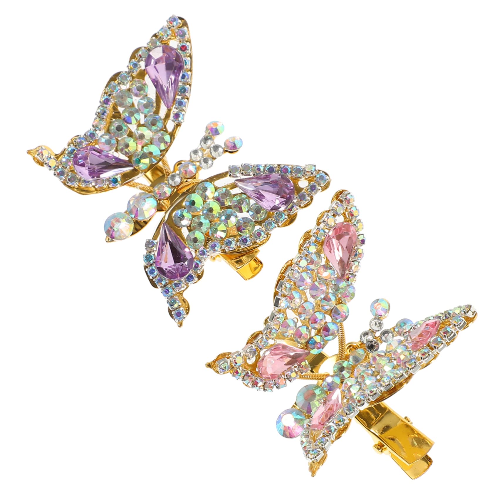 KALLORY 2-Pack Rhinestone Butterfly Hair Clips for Women - Elegant Braid Hair Accessories, Barrettes for Girls & Teens - Perfect for Weddings, Parties, Prom & Everyday Wear