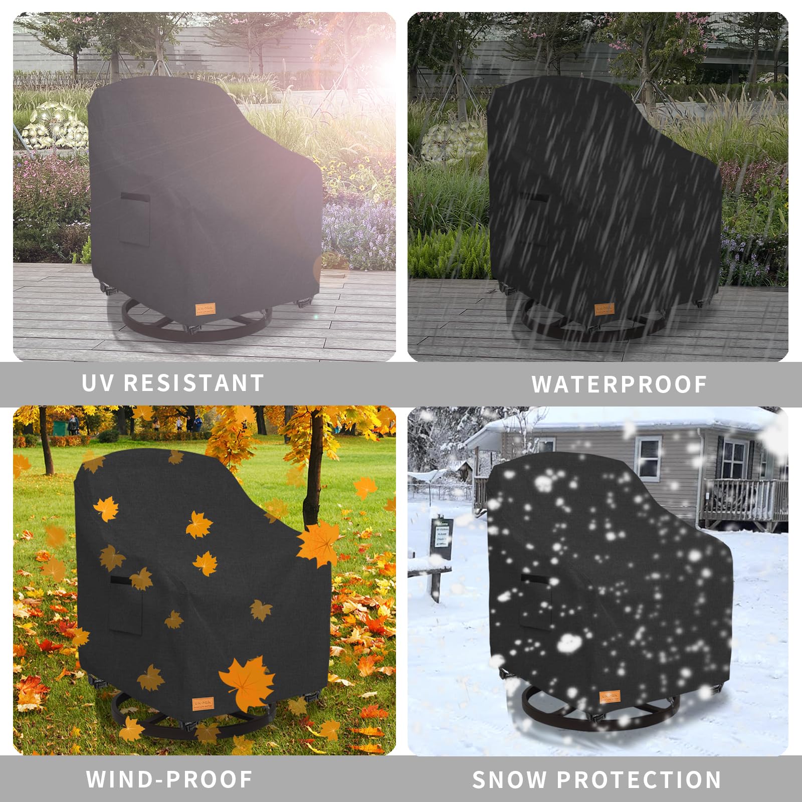 Waterproof Outdoor Swivel Rocking Chair Covers 2 Pack - 33