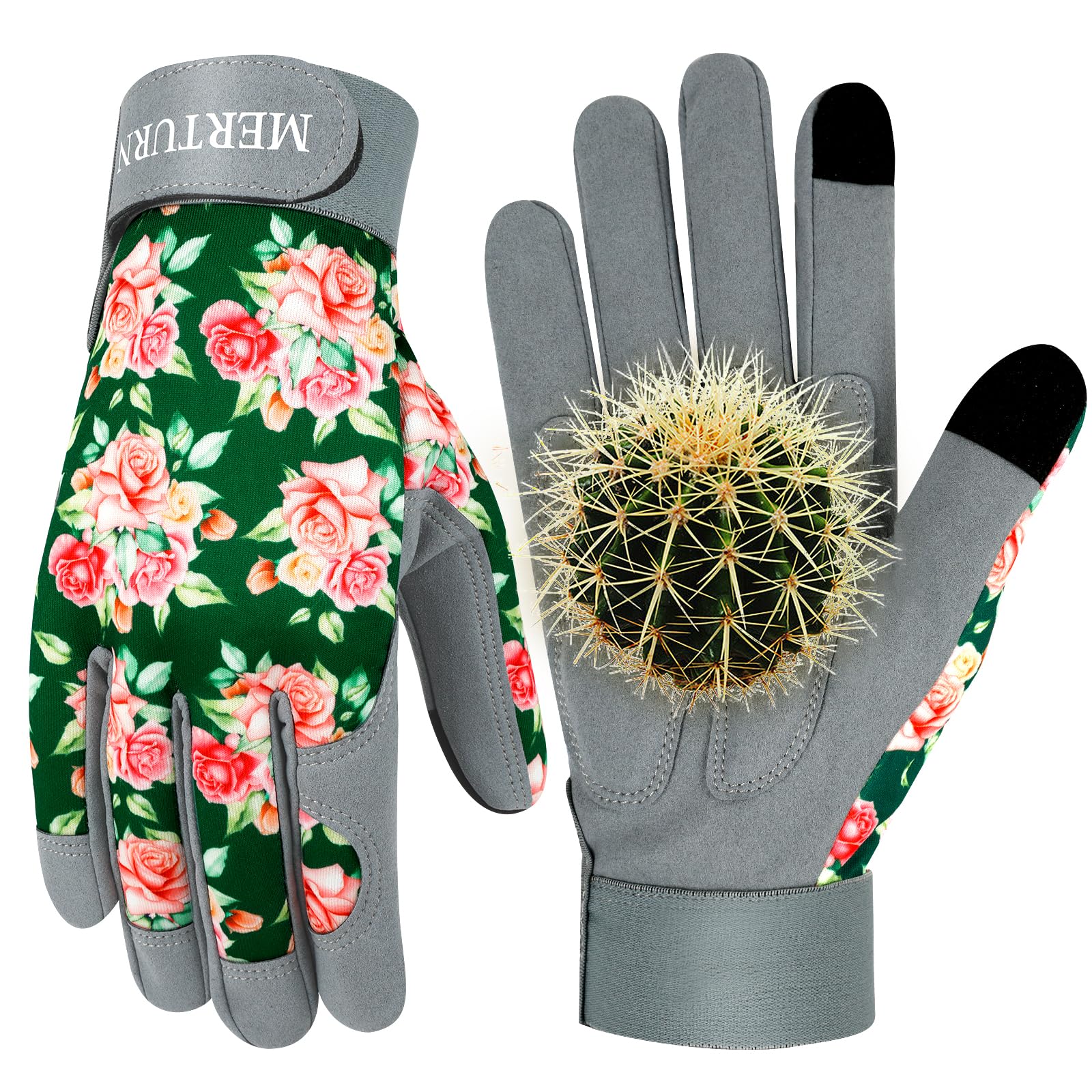 Best Women's Gardening Gloves - Durable Leather Thorn Proof Work Gloves for Outdoor Planting, Weeding & Landscaping | Perfect for Gardeners & DIY Enthusiasts