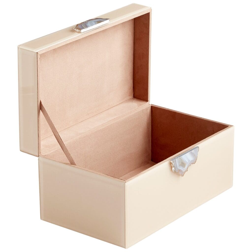 Cyan Design 10744 Bijou Large Beige Decorative Container - Perfect for Home Decor, Storage & Organizing in Living Room, Bedroom or Office