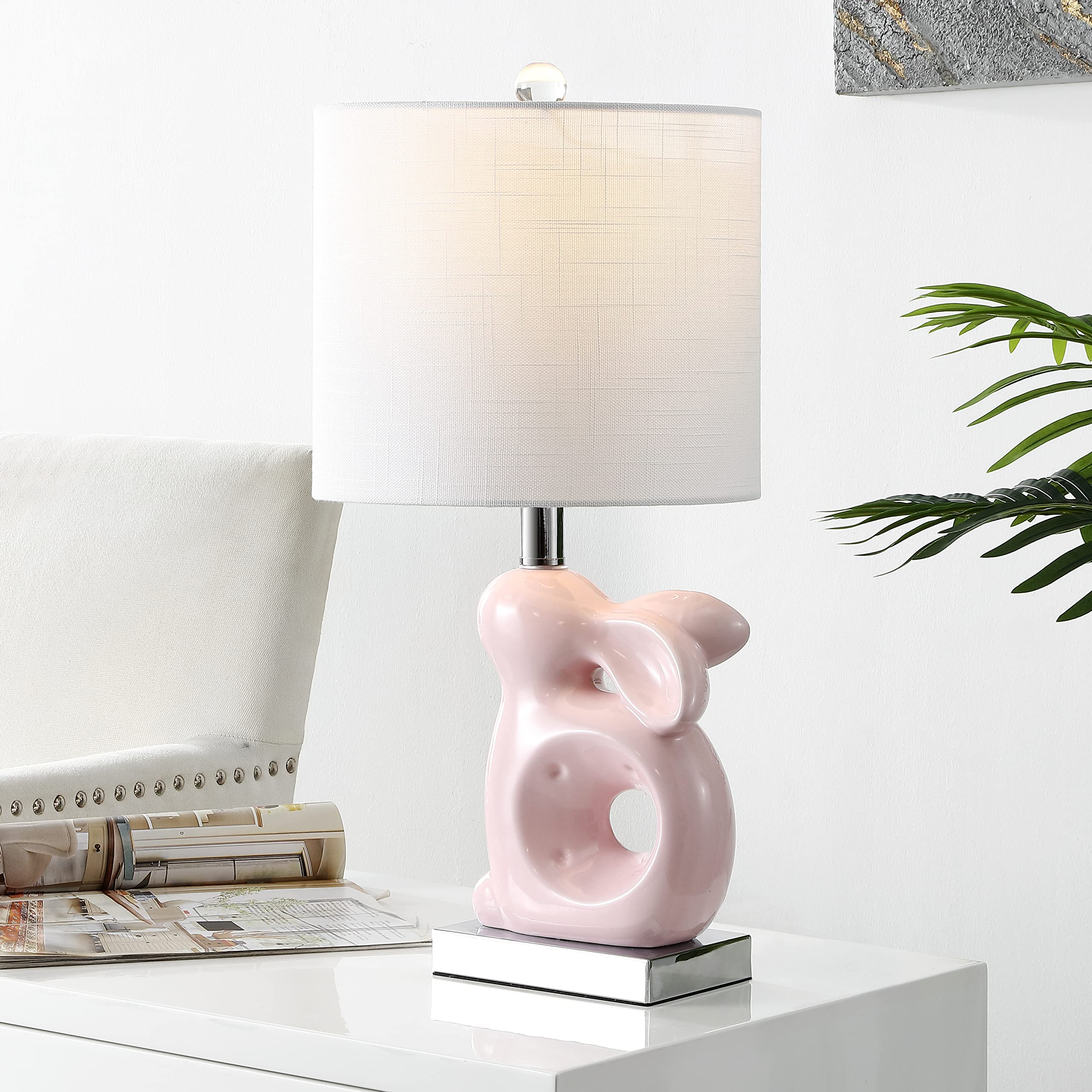 Safavieh Ruby Rabbit Pink Ceramic Table Lamp - 19