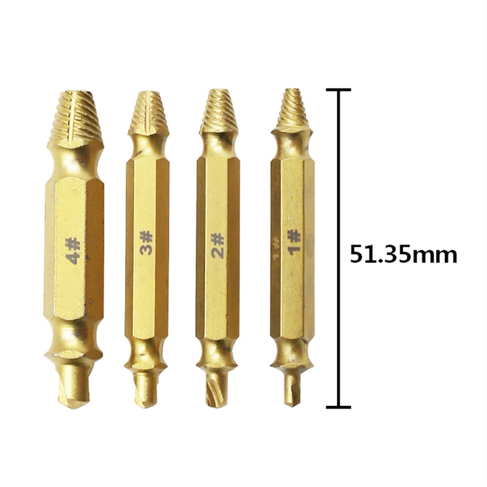 Titanium Plated Drill Bit Set with Damaged Screw Extractor - 4pc High Speed Drill Guide Kit for Removing Stripped Bolts & Broken Screws - Perfect for DIY Home Repairs, Automotive Maintenance and Woodworking Projects