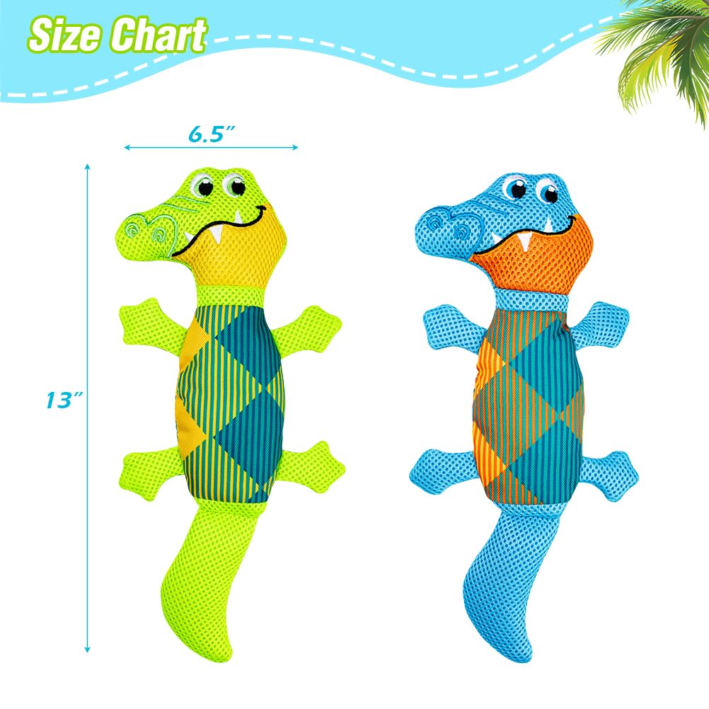 EXPAWLORER Floating Squeaky Dog Toys - 2 Pack Durable Oxford Fabric Water Toys for Pool, Lake & Beach | Interactive Chew Toys for Small & Medium Dogs | Perfect for Summer Outdoor Play, Swimming & Training