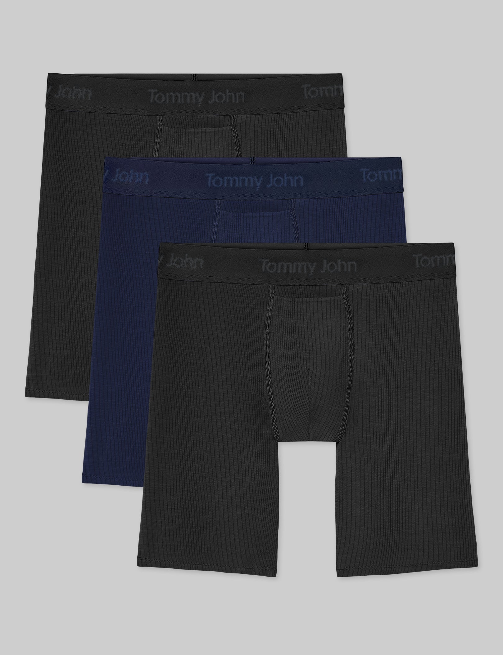 Premium Second Skin Luxe Rib Boxer Briefs - 3 Pack Ultra Soft Men's Underwear for All-Day Comfort | Workout, Lounge & Everyday Wear