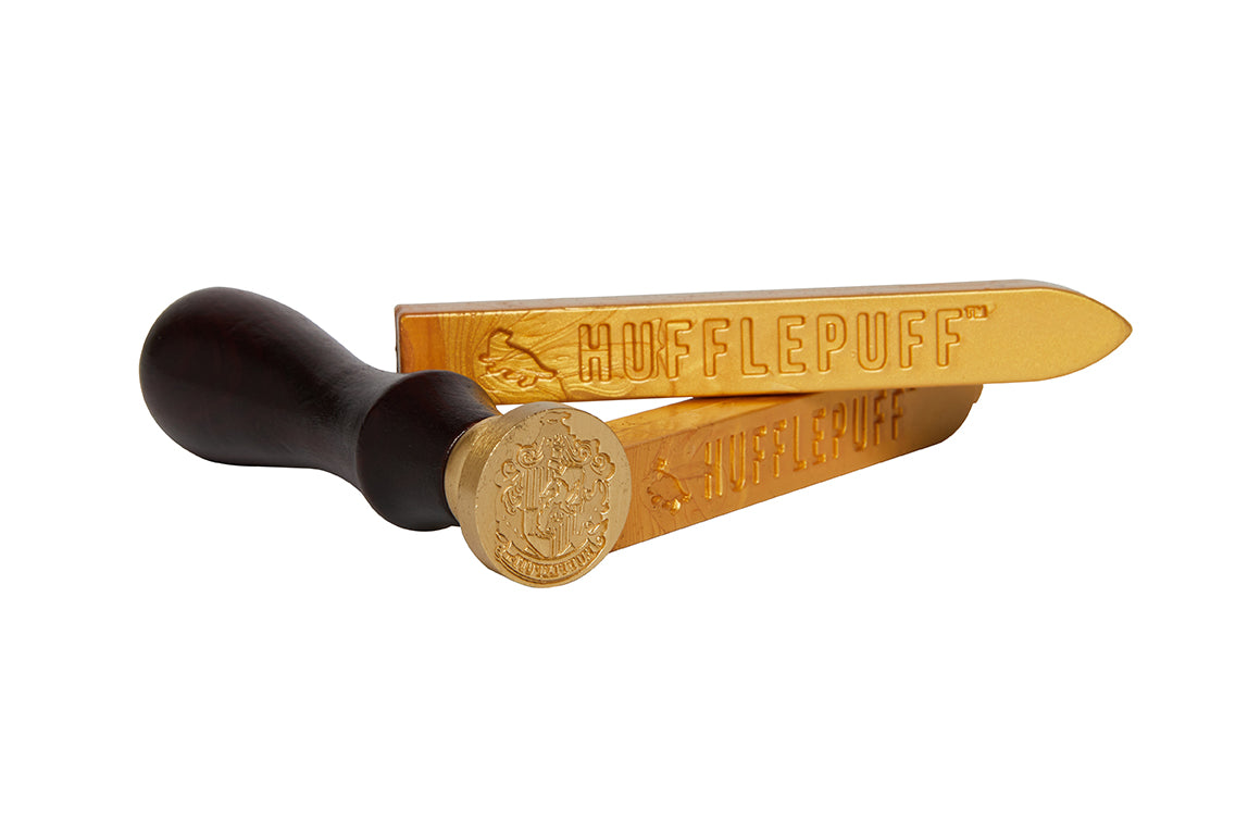 Harry Potter Hufflepuff Wax Seal Stamp Kit - Official Hogwarts Collectible for Letters, Invitations, and DIY Crafts