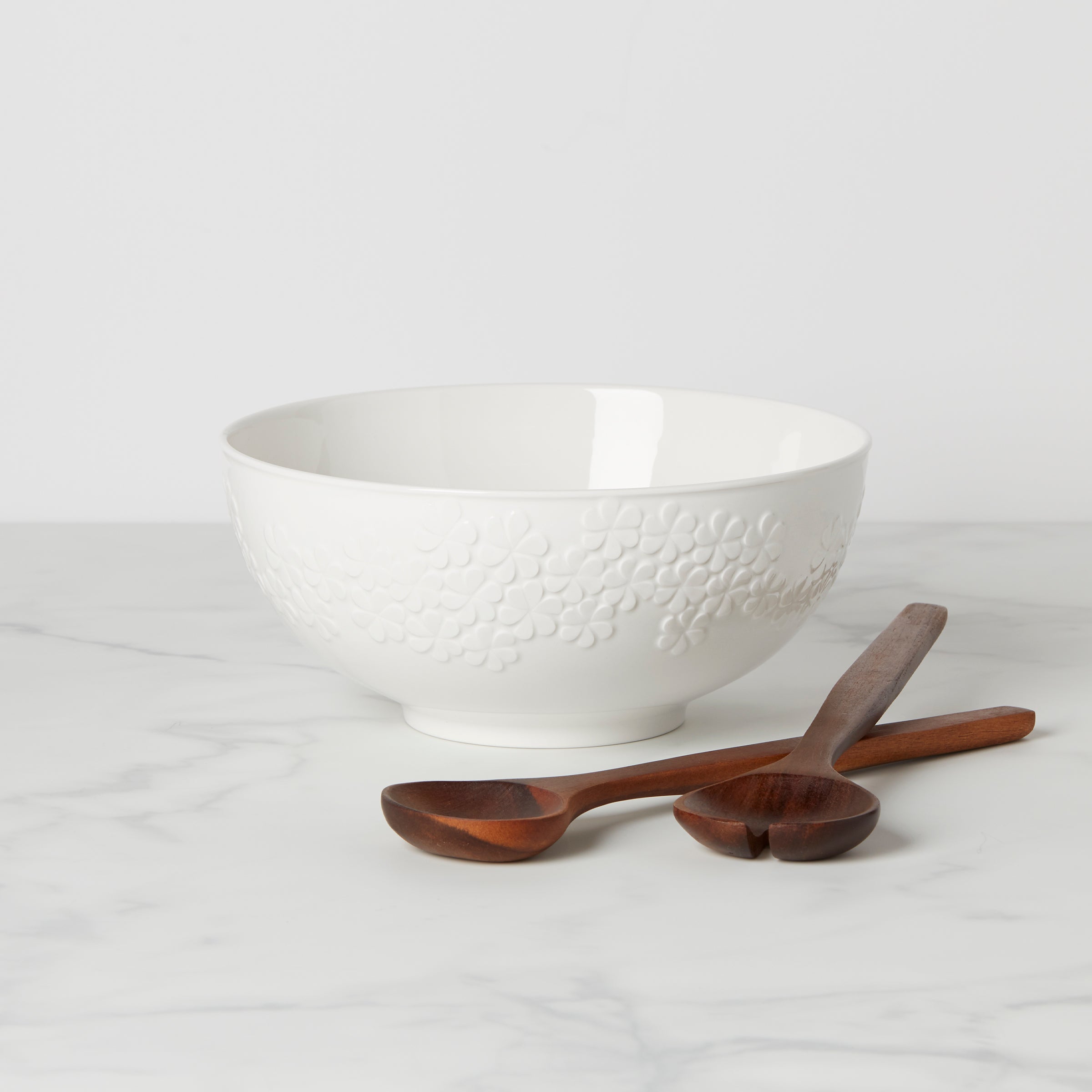 Blossom Lane Premium Salad Bowl Set with Serving Utensils - Perfect for Family Dinners, Picnics & Healthy Meal Prep