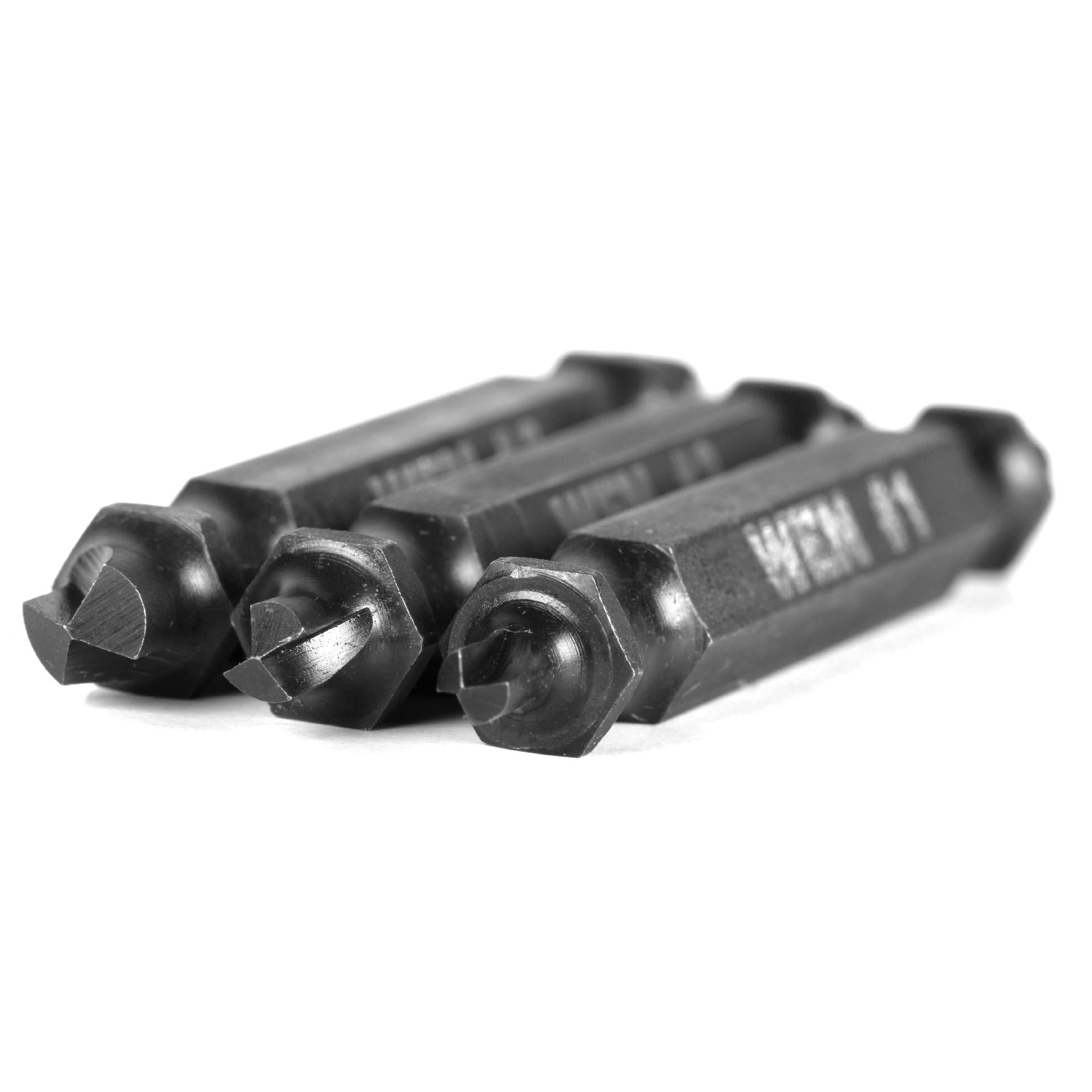 WEN DBX003 Screw Extractor Kit - 3 Piece Impact Rated Set with Double Ended Bits for Stuck Screw Removal - Perfect for Automotive, Plumbing & Home Repairs