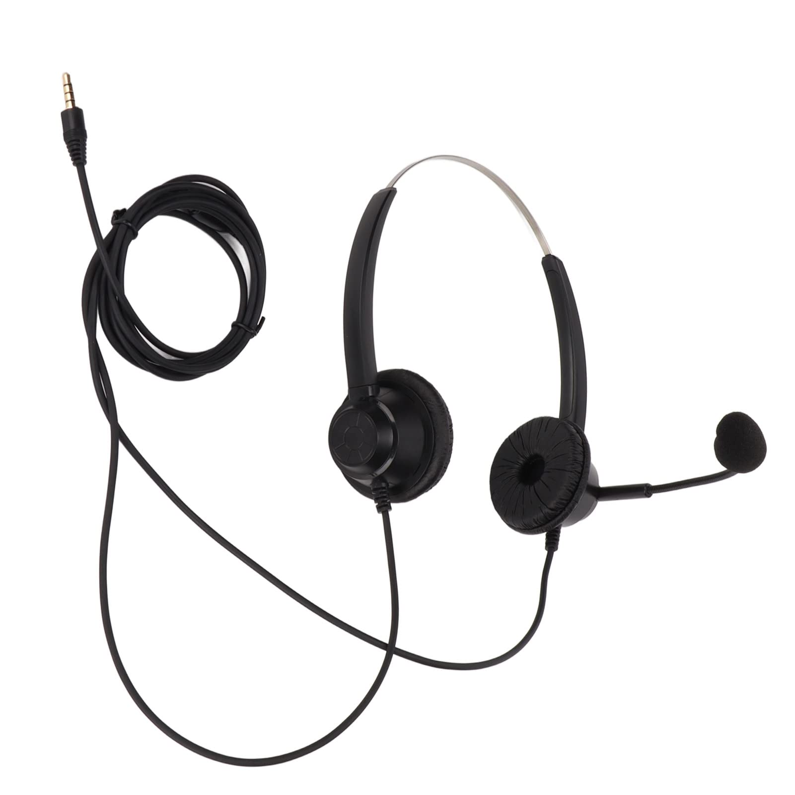 Gaeirt Professional Call Center Headset with Noise Cancelling Mic - 3.5mm Wired Office Headphones for Business, VoIP Phones & Customer Service (Lightweight Binaural Design, Adjustable Headband) - Perfect for Remote Work, Telemarketing & Customer Support Teams