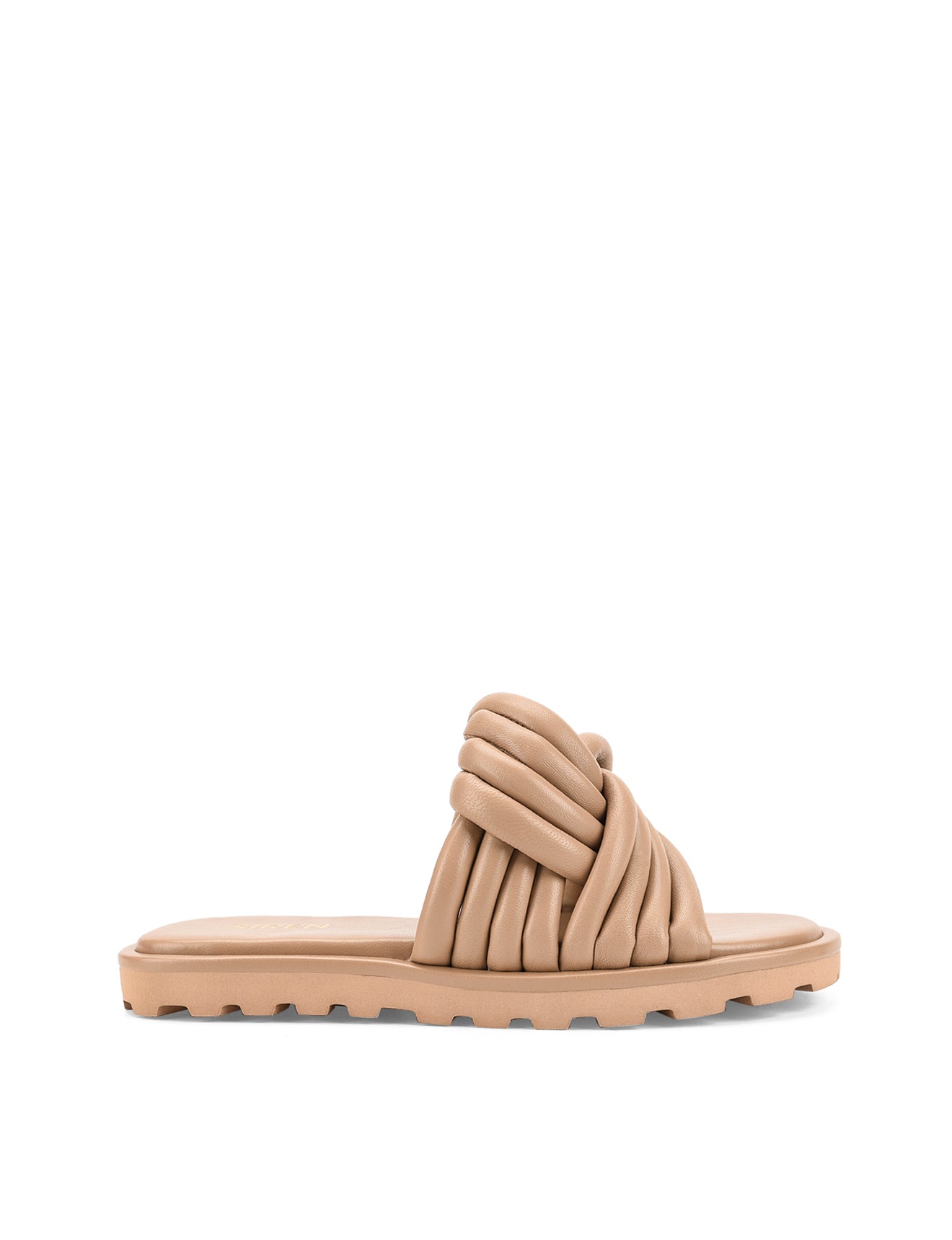 Weston Comfortable Leather Slides for Men & Women - Almond Tan Footbed Sandals - Perfect for Beach, Pool, and Summer Casual Wear