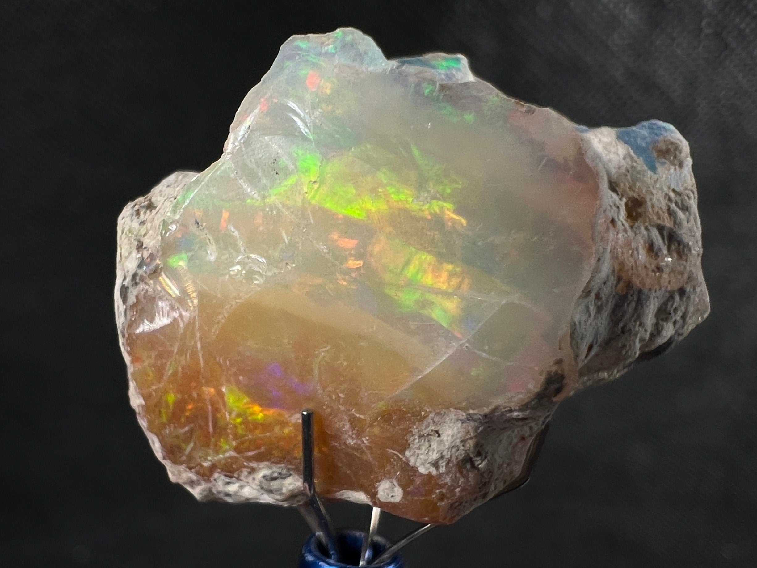 4A+ Welo Opal Raw Crystal - Cutting Grade Certified Opal Gemstone for Jewelry Making | Natural Ethiopian Opal for Rings, Necklaces & DIY Crafts (50628)