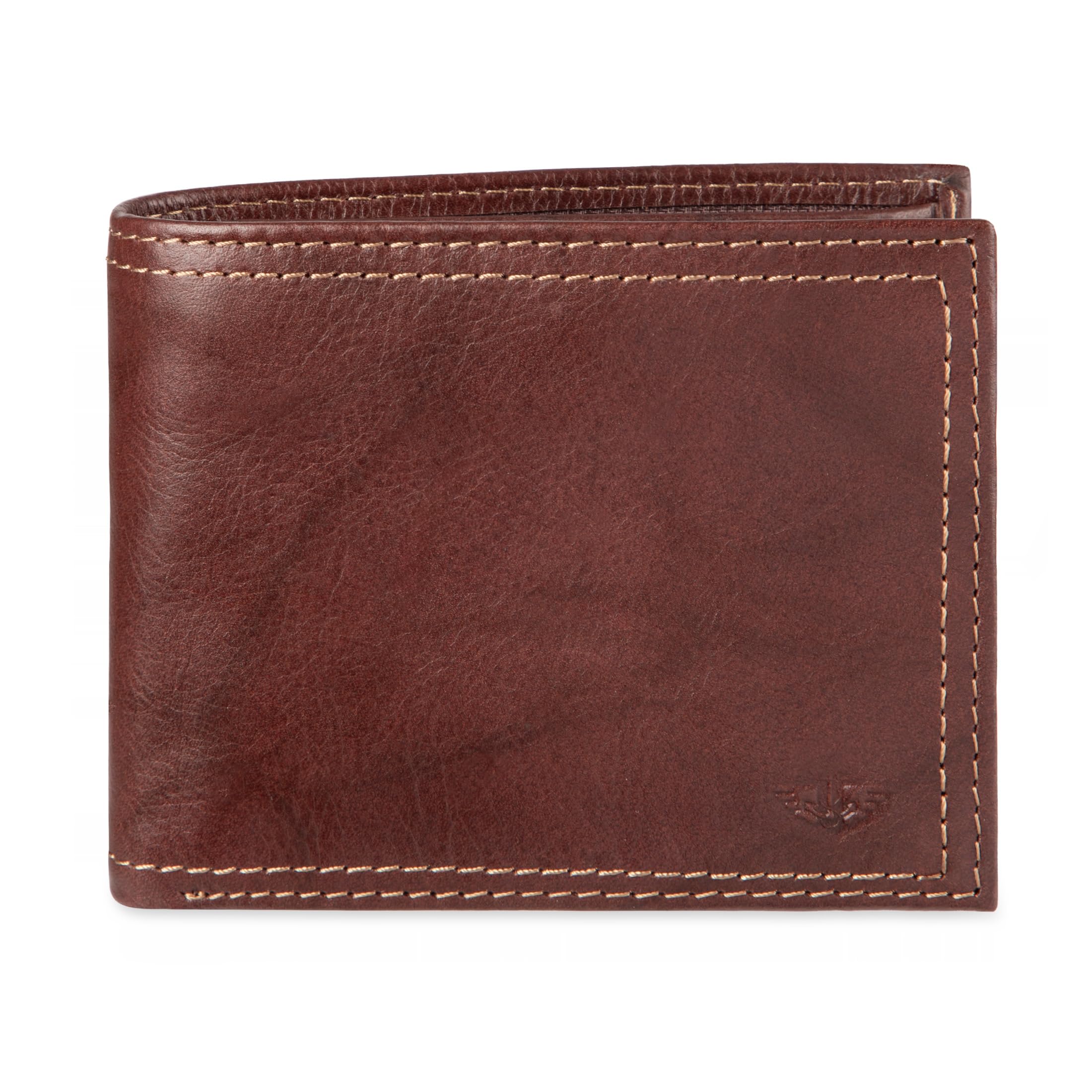 Dockers Men's Extra Capacity Bifold Wallet with ID Window & 12 Card Slots - RFID Blocking Leather Wallet for Business Travel & Everyday Use