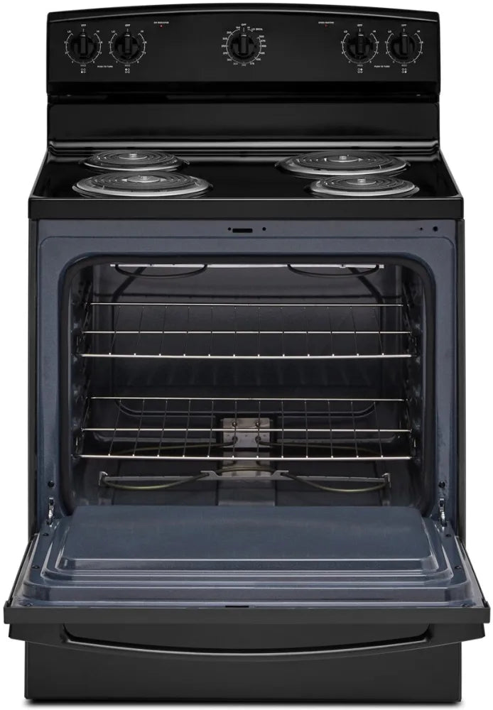 Amana ACR4203MNB 30 Inch Electric Range with Easy-Clean Glass Door - Perfect for Modern Kitchens & Effortless Cooking