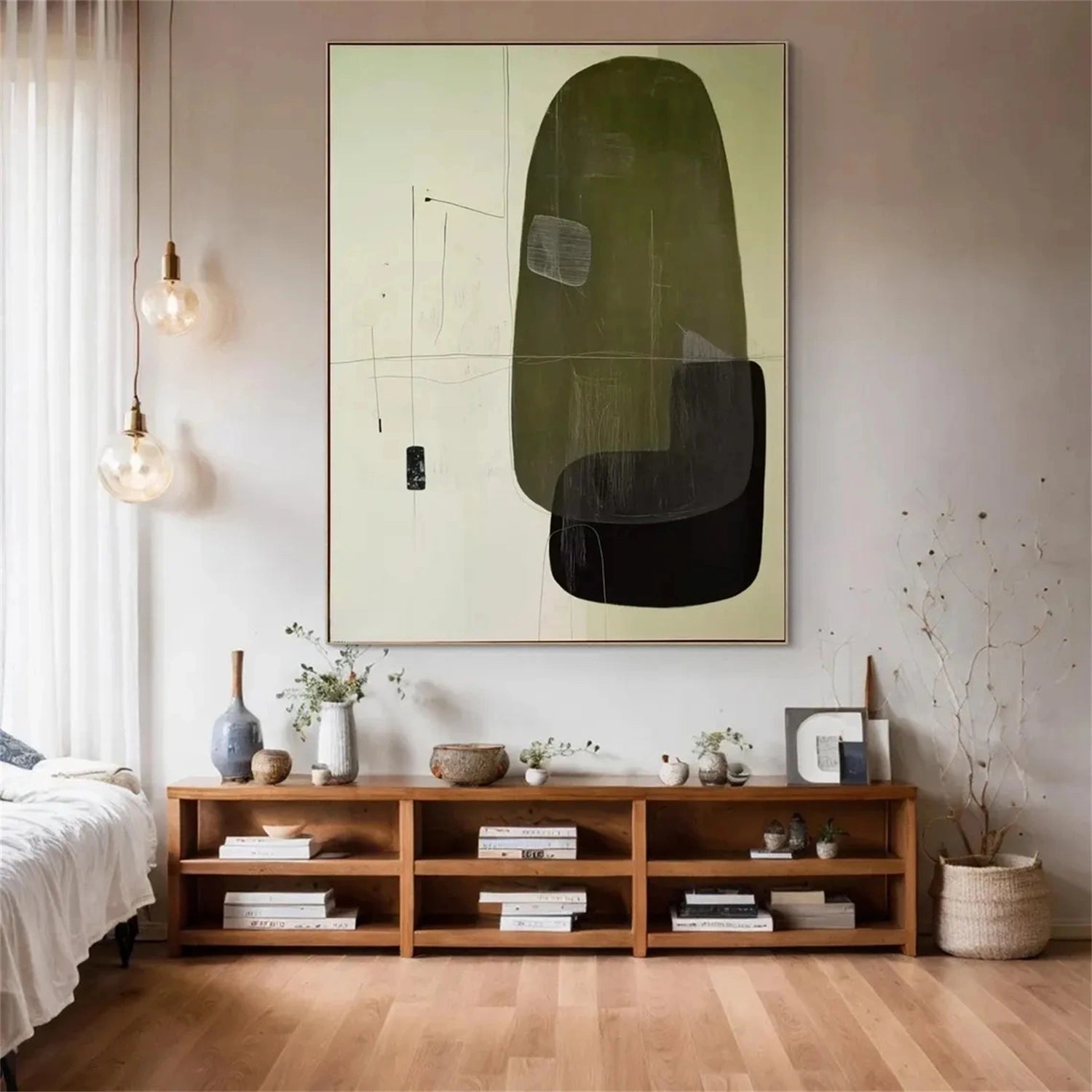 Blue & Green Abstract Wall Art Print #BG087 - Modern Home Decor for Living Room, Bedroom & Office