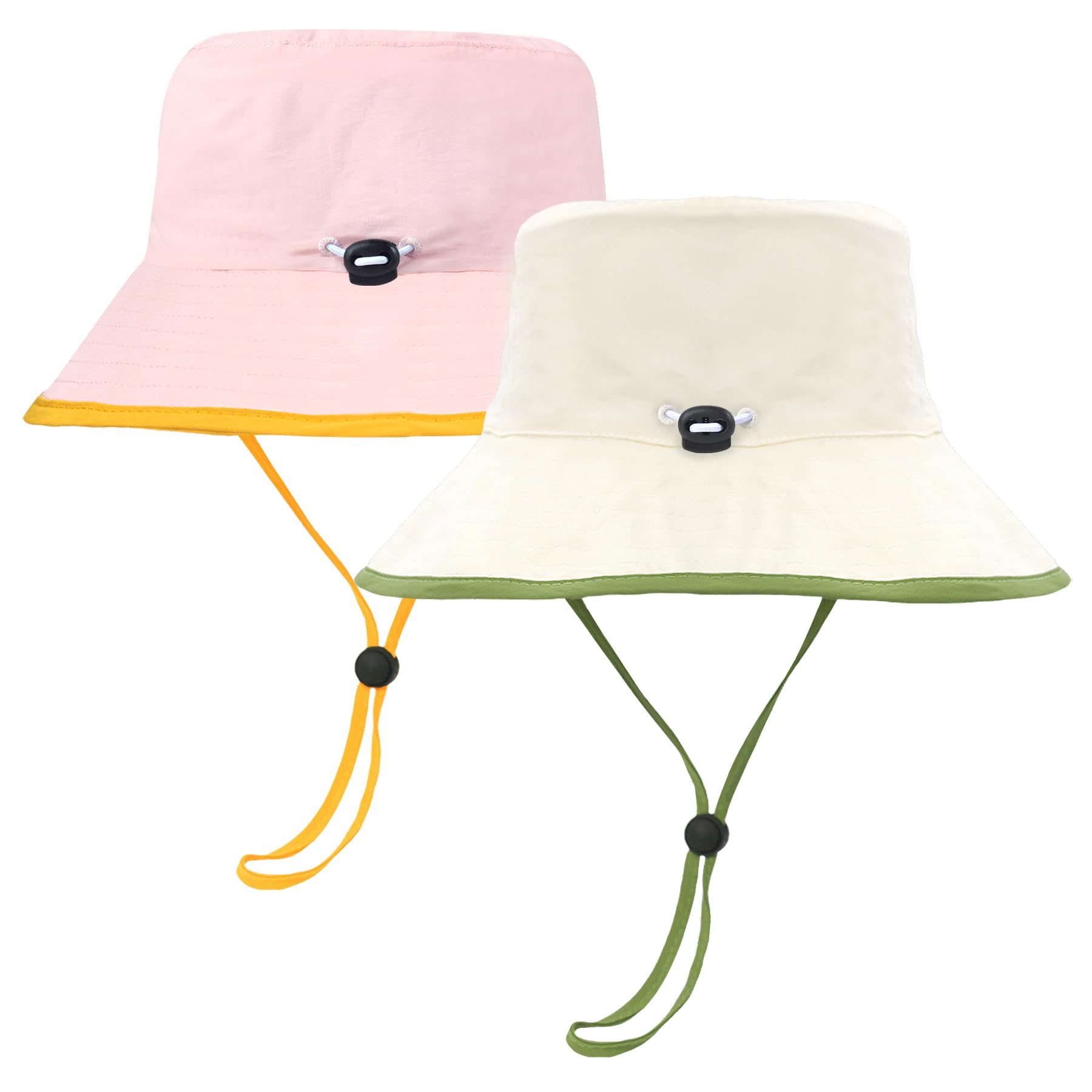 LO SHOKIM UPF 50+ Baby Sun Hat - Adjustable Wide Brim Bucket Hat for Toddlers & Kids - Sun Protection for Beach, Pool & Outdoor Summer Activities