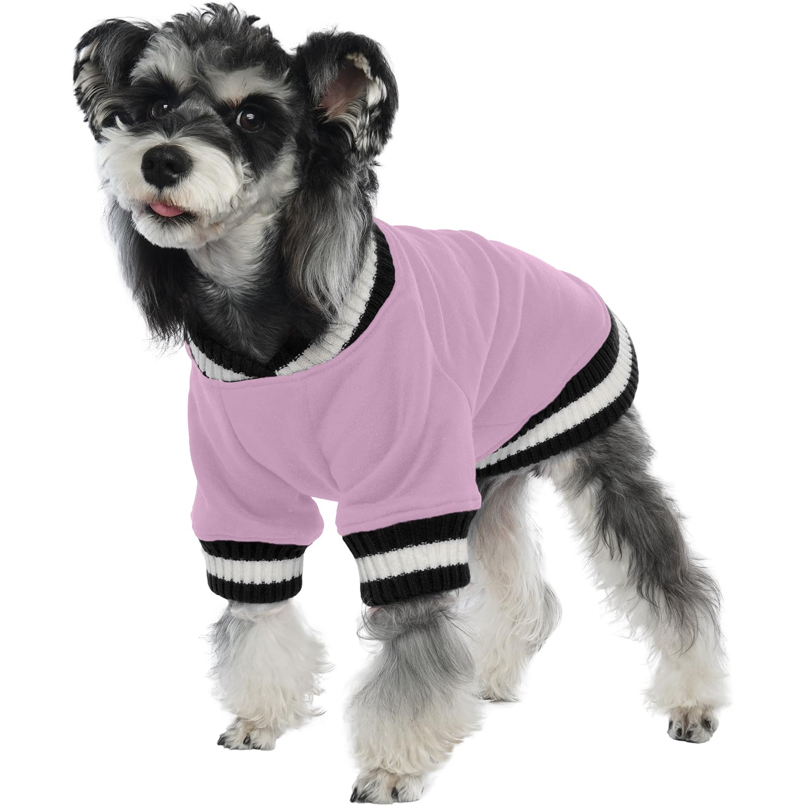 FUAMEY Warm Fleece Dog Pullover Sweatshirt - Soft Winter Pet Sweater for Small & Medium Dogs | Cozy Puppy Outfit for Boys & Girls in Lavender (Perfect for Cold Weather Walks & Indoor Comfort)
