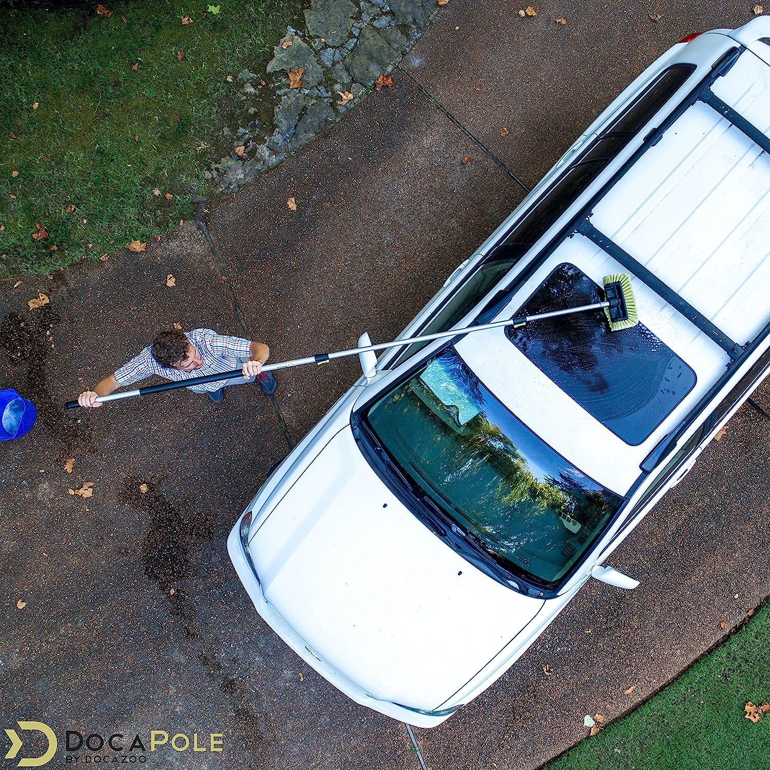 DOCA Professional Car Wash Kit 5-12 Ft with Extendable Pole - Includes Wash Mitt, Squeegee, Soft Bristle Brush & Mop - Perfect for Home, Car Detailing & Auto Wash Business