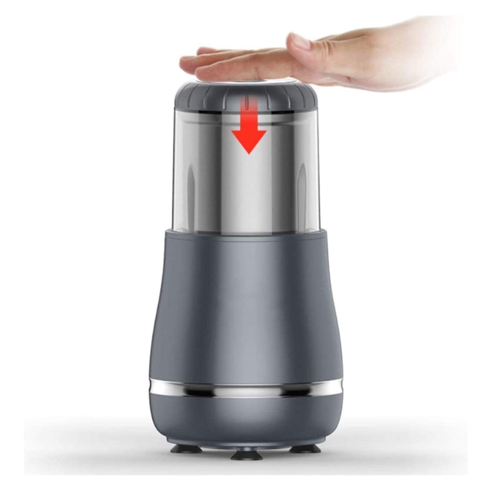 Electric Spice and Coffee Grinder with Detachable Cup - Stainless Steel Blades (SUS304) - Easy to Clean - Perfect for Kitchen, Camping & Travel