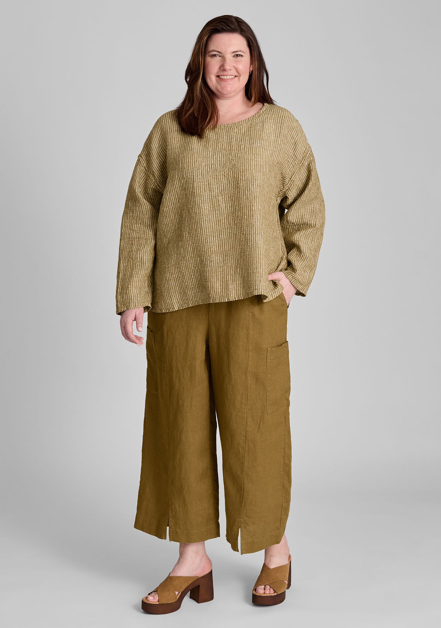 Modern Linen Pants for Women - Comfortable Elastic Waist Casual Trousers - Perfect for Summer, Travel & Lounge Wear