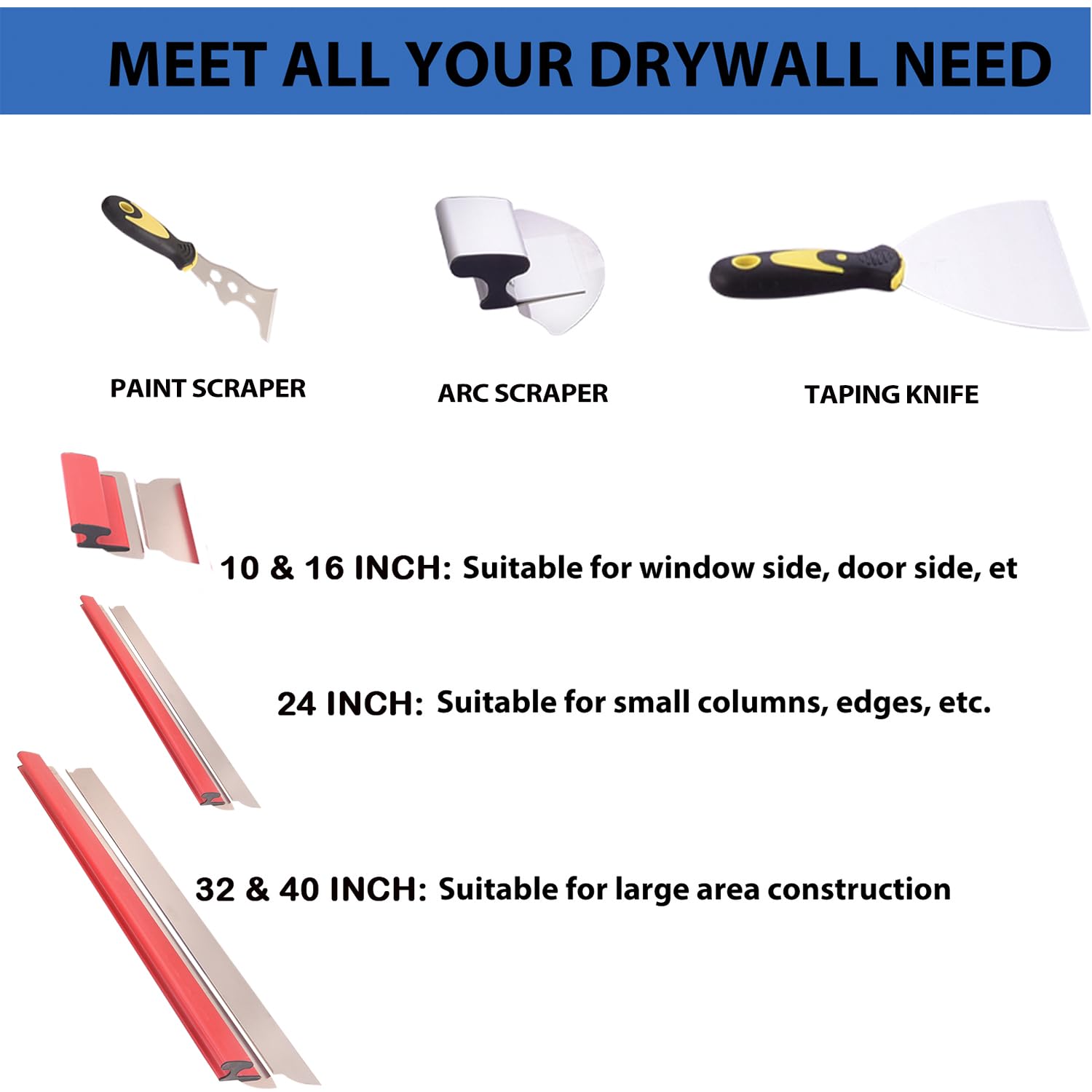 Premium Drywall Finishing Tools Kit - 9