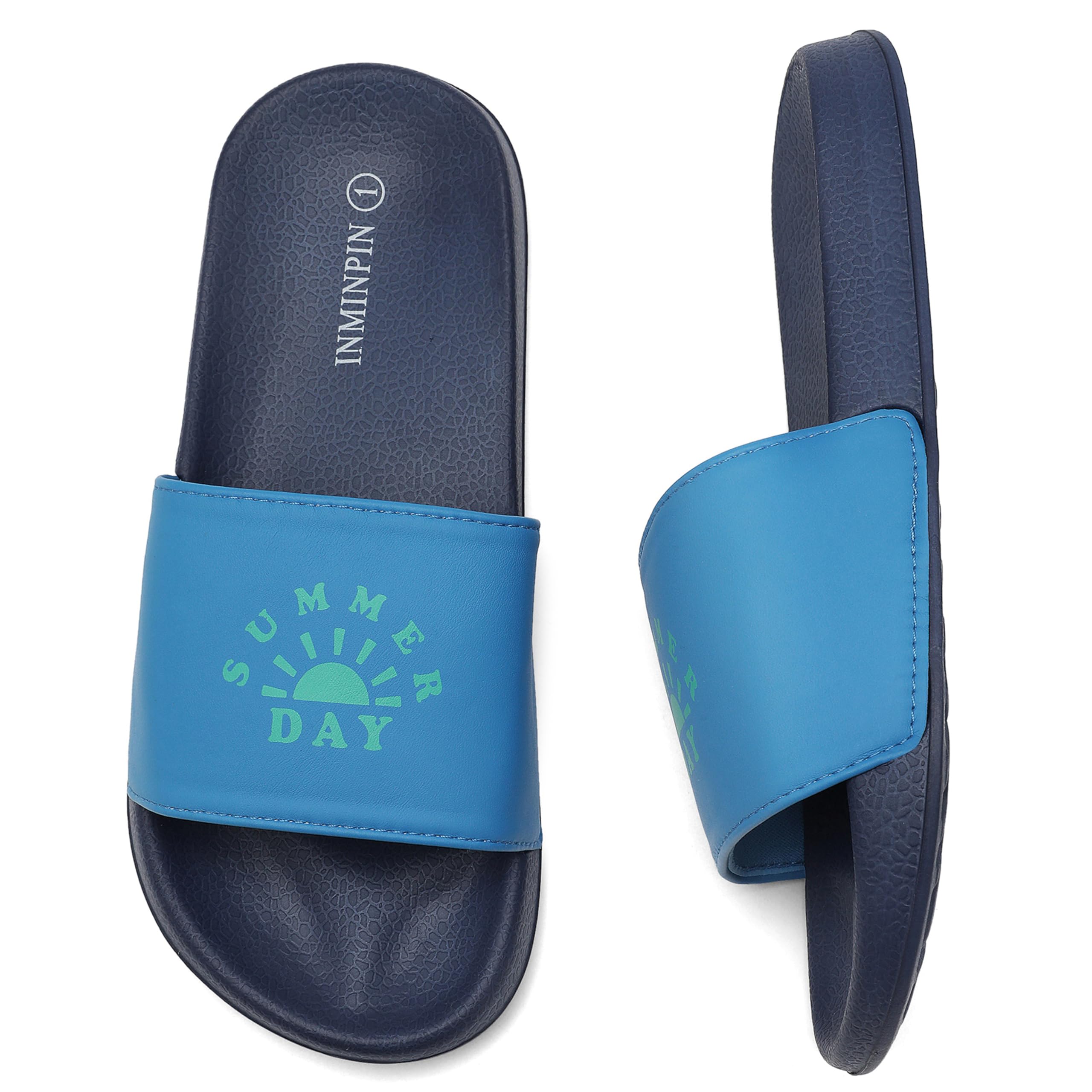INMINPIN Kids Boys Girls Slides Sandals - Comfortable Non-Slip Beach Pool Shower Shoes for Indoor & Outdoor Use - Perfect for Summer, Swimming, Beach, and Playtime (Little Kid/Big Kid)
