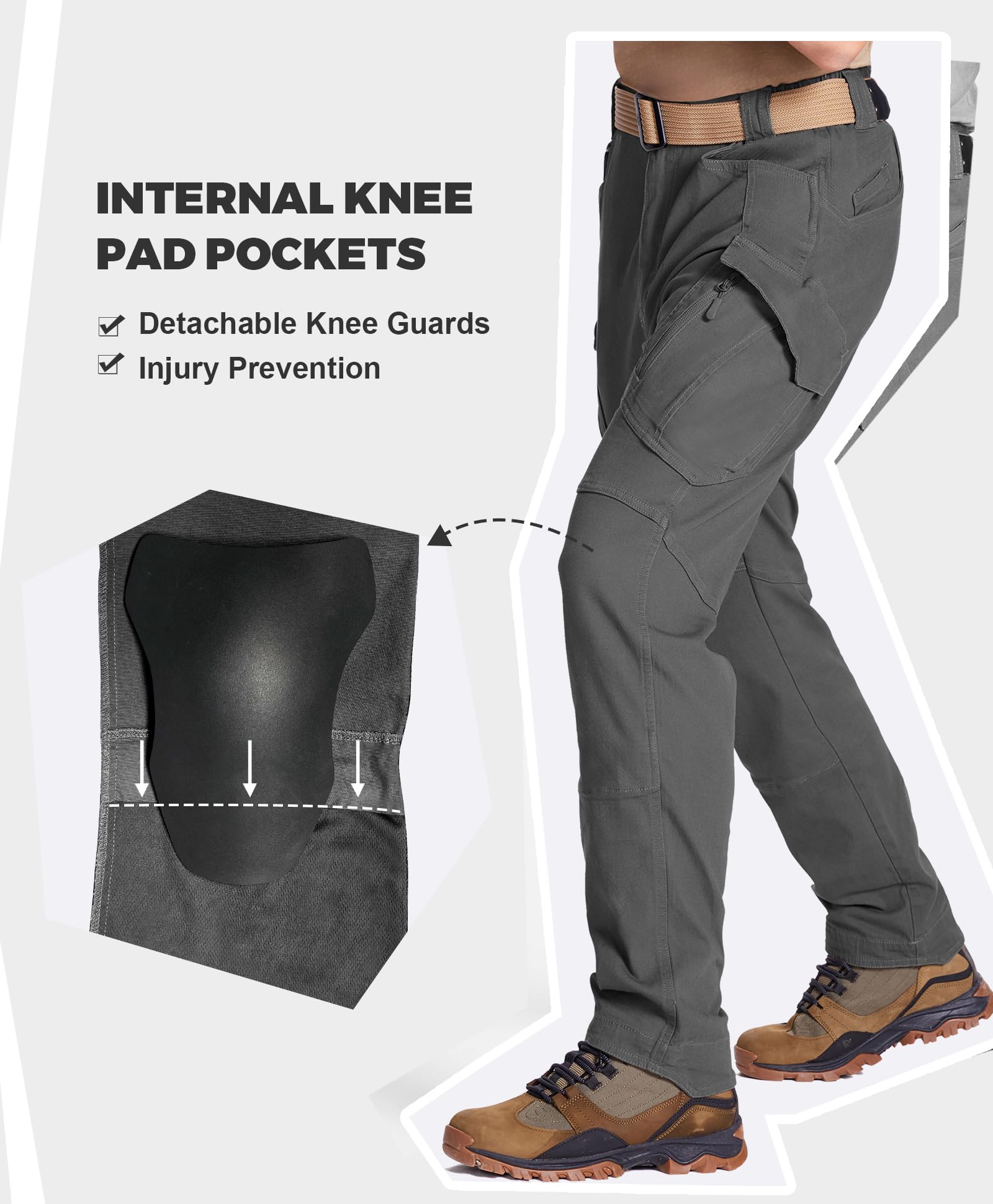FEDTOSING Men's Tactical Pants - 9 Pocket Cotton Cargo Work Pants, Military Stretch Hiking Combat Trousers with Rip-Stop Technology | Perfect for Outdoor Adventures, Work & Tactical Use
