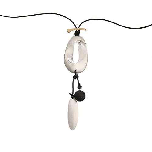 Chunky Chain Long Necklace with Silver Pendant for Women - Elegant Fashion Jewelry for Party, Date Night & Special Occasions