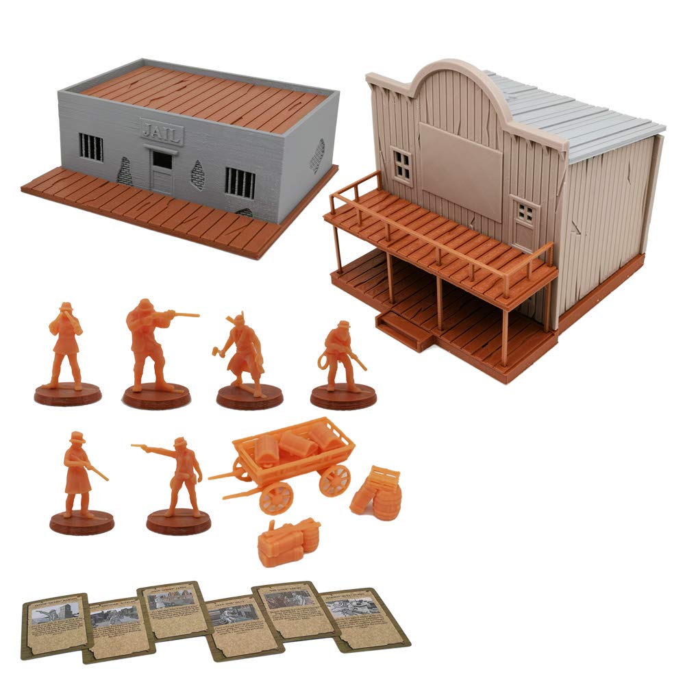 Outland Tactics 28mm Scale Bloody West Cowboy & Terrain Set - Western Themed War Game Miniatures for Tabletop RPG, Wargaming & Diorama Scenes