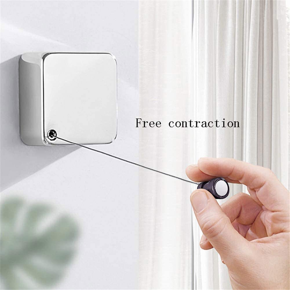 Retractable Clothesline for Indoor & Outdoor Use - Wall Mounted Adjustable 3.5m Long Clothes Drying Rope with Single Washing Line (White) - Perfect for Apartments, Balconies, Laundry Rooms & Camping