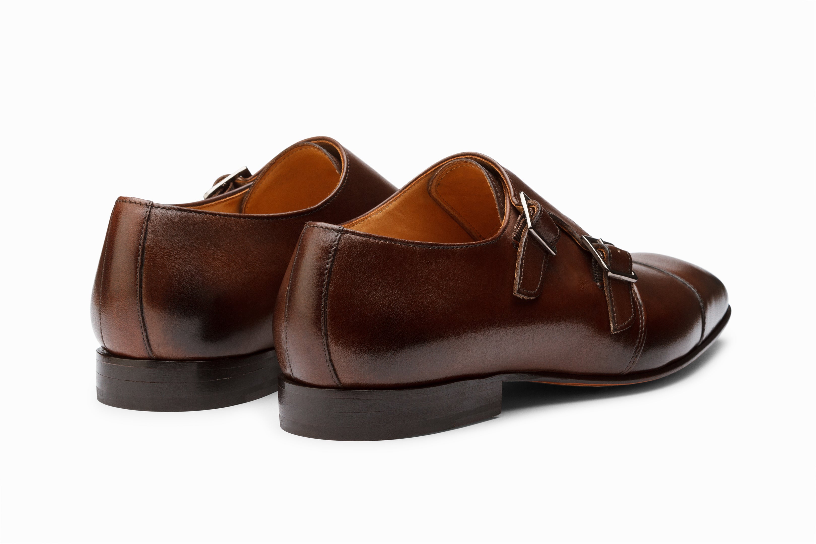 Premium Dark Brown Off-Centered Double Monk Strap Dress Shoes for Men – Elegant Formal & Business Attire