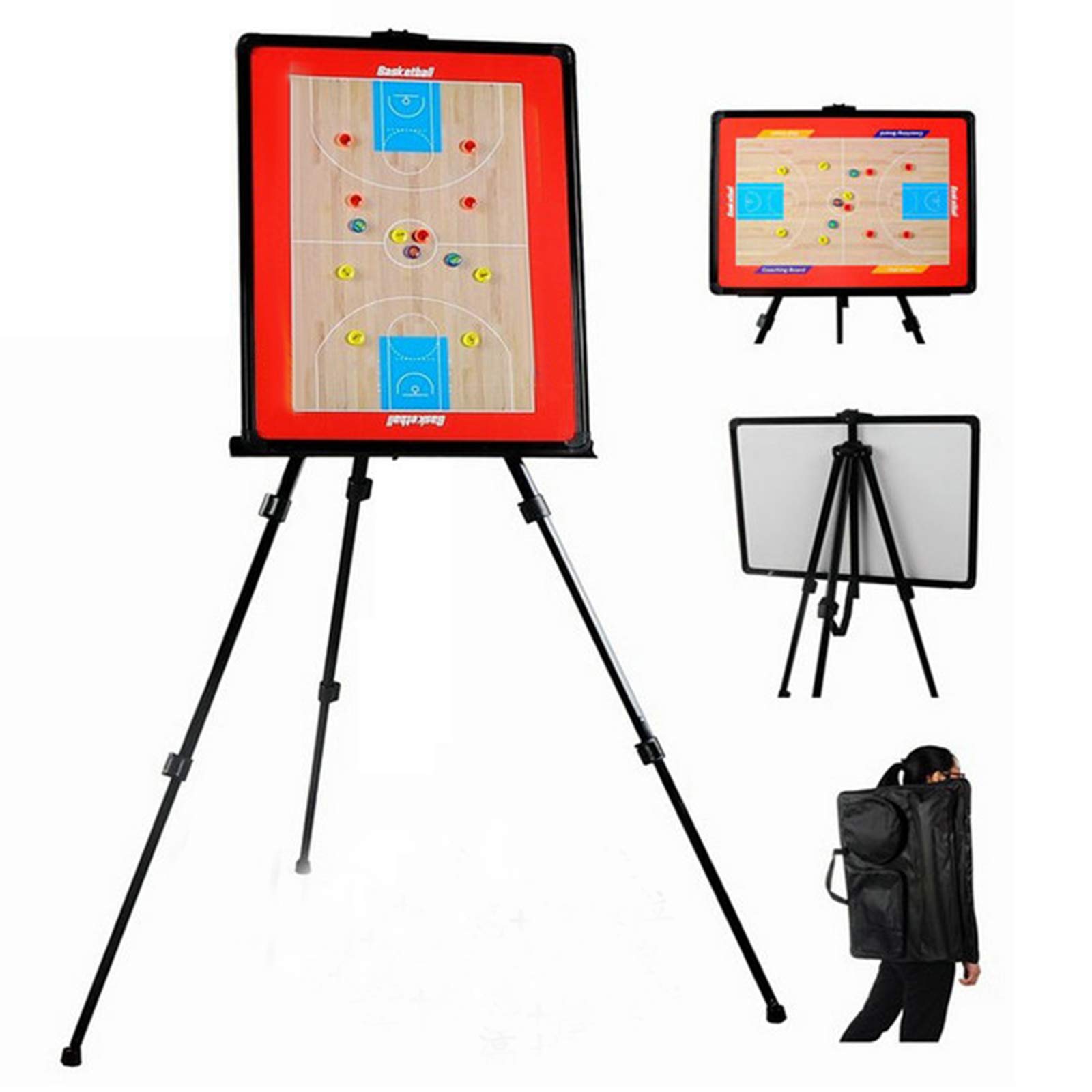 LPLP Basketball Coaching Board - 61.5x46cm Portable Dry Erase Playbook with Carrying Bag & Adjustable Stand | Perfect for Coaches, Players & Team Strategy Sessions