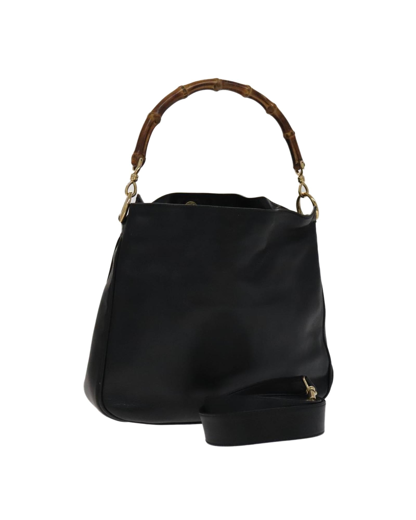 Stylish Bamboo Handle Leather Tote Bag for Women - Eco-Friendly Fashion Accessory for Work, Travel & Shopping