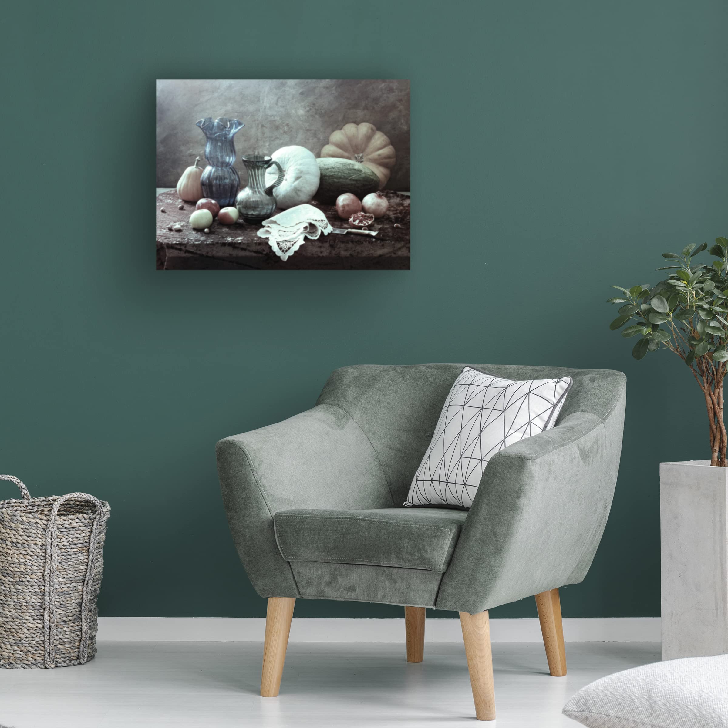Trademark Fine Art 'Still Life With Blue Vase' Canvas Wall Art Print by Ustinagreen - Perfect for Living Room, Bedroom & Office Decor
